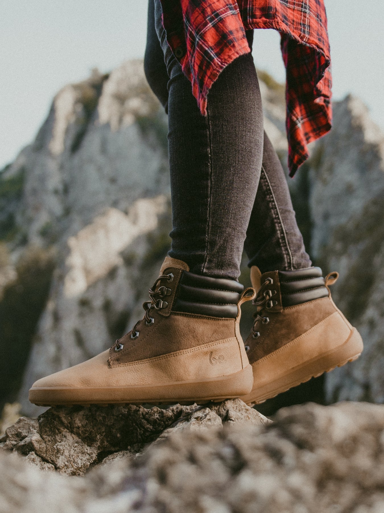 Bottes pieds nus Be Lenka Nevada Neo - Sable et marron foncé
