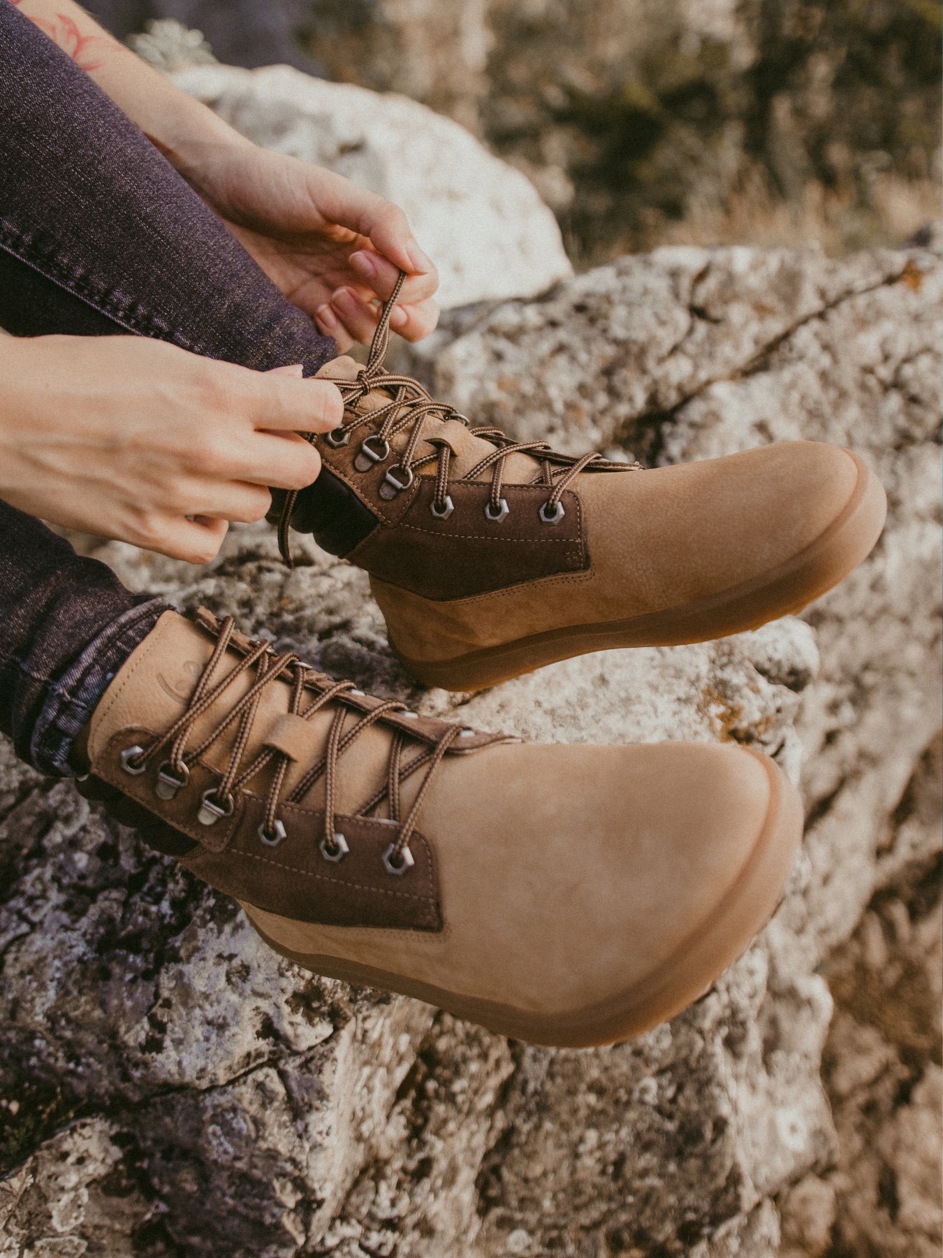 Bottes pieds nus Be Lenka Nevada Neo - Sable et marron foncé