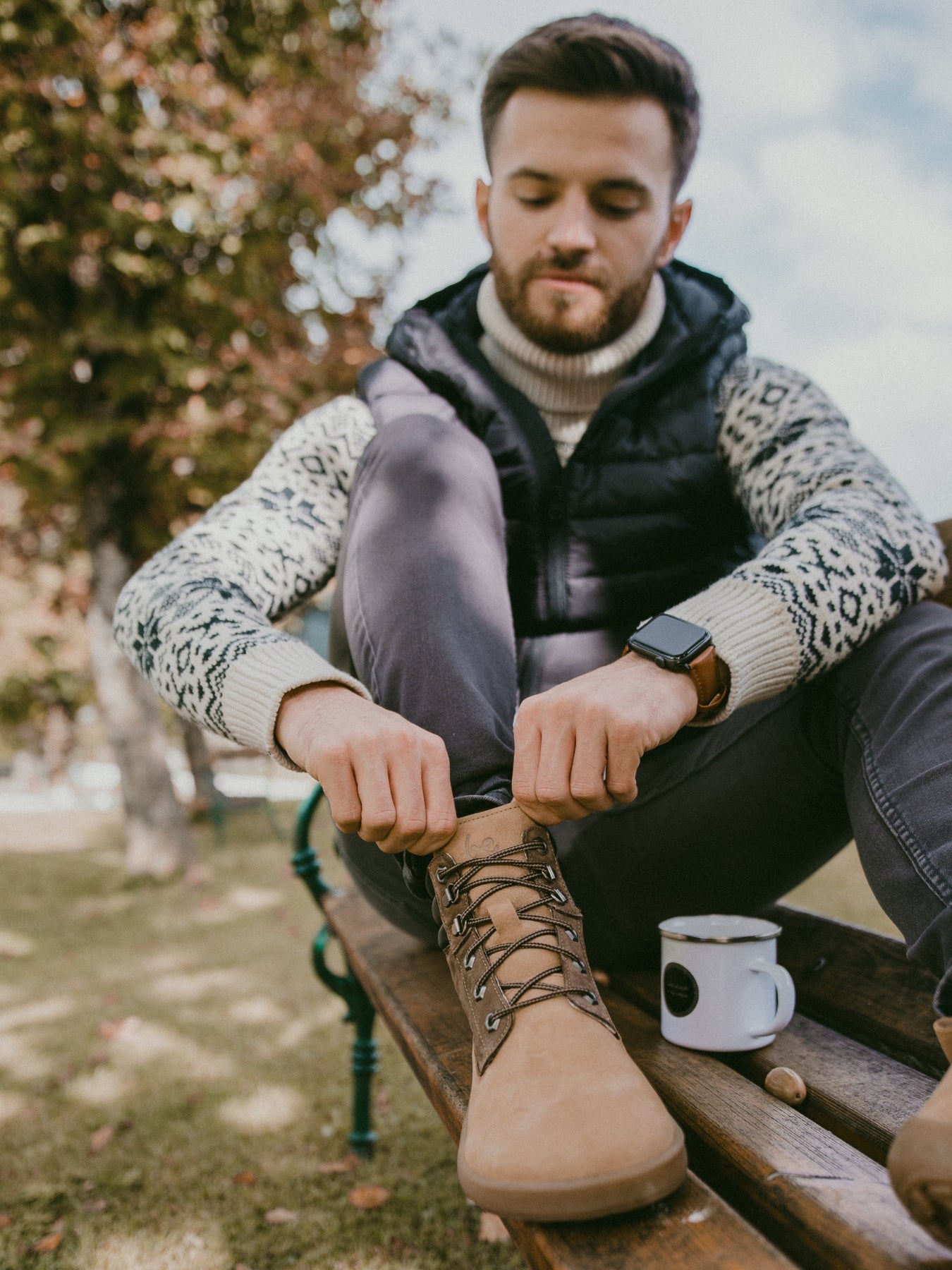 Barefoot Boots Be Lenka Nevada Neo - Sand & Dark Brown