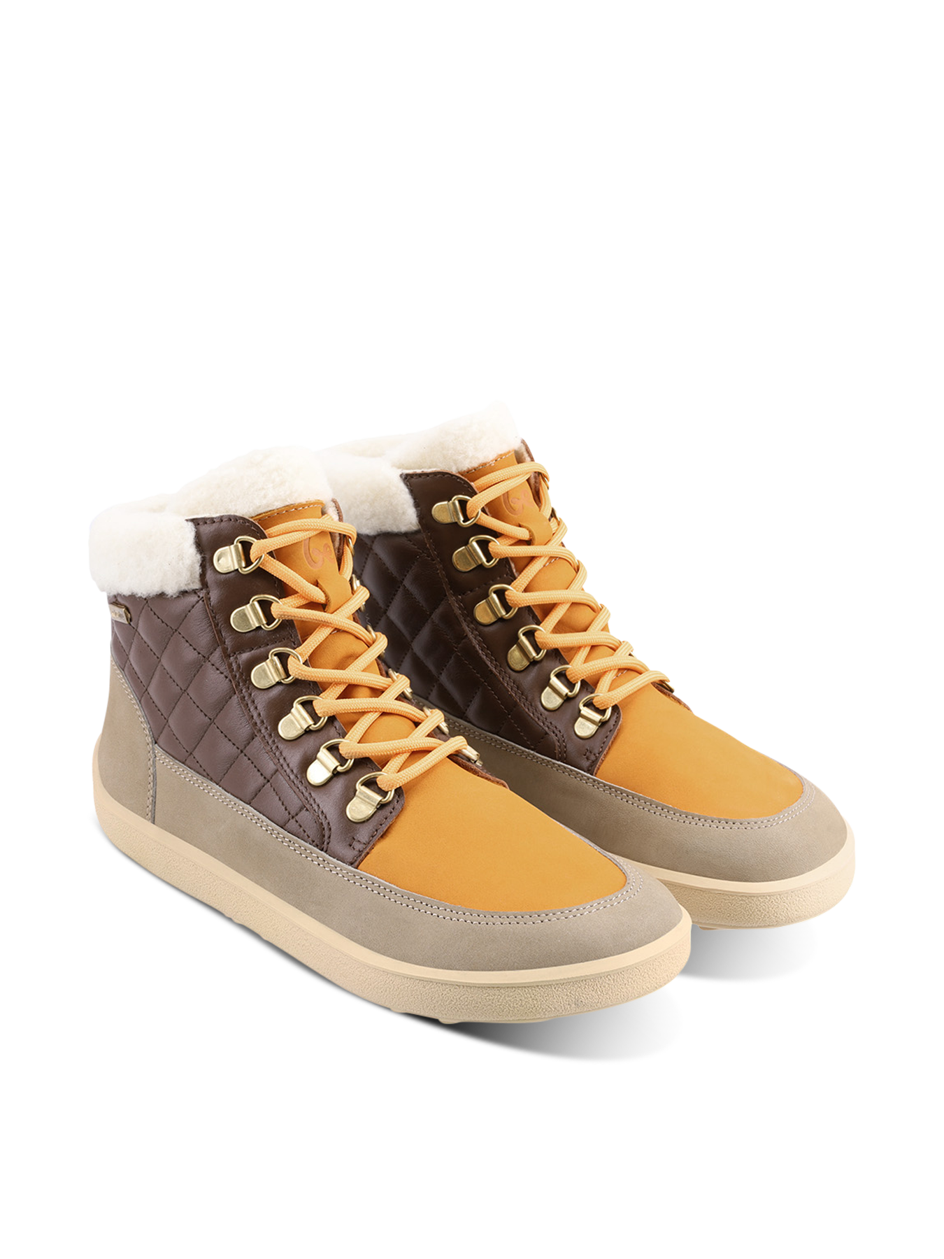 Barefoot Boots Be Lenka Olivia - Taupe, Dark Brown & Orange