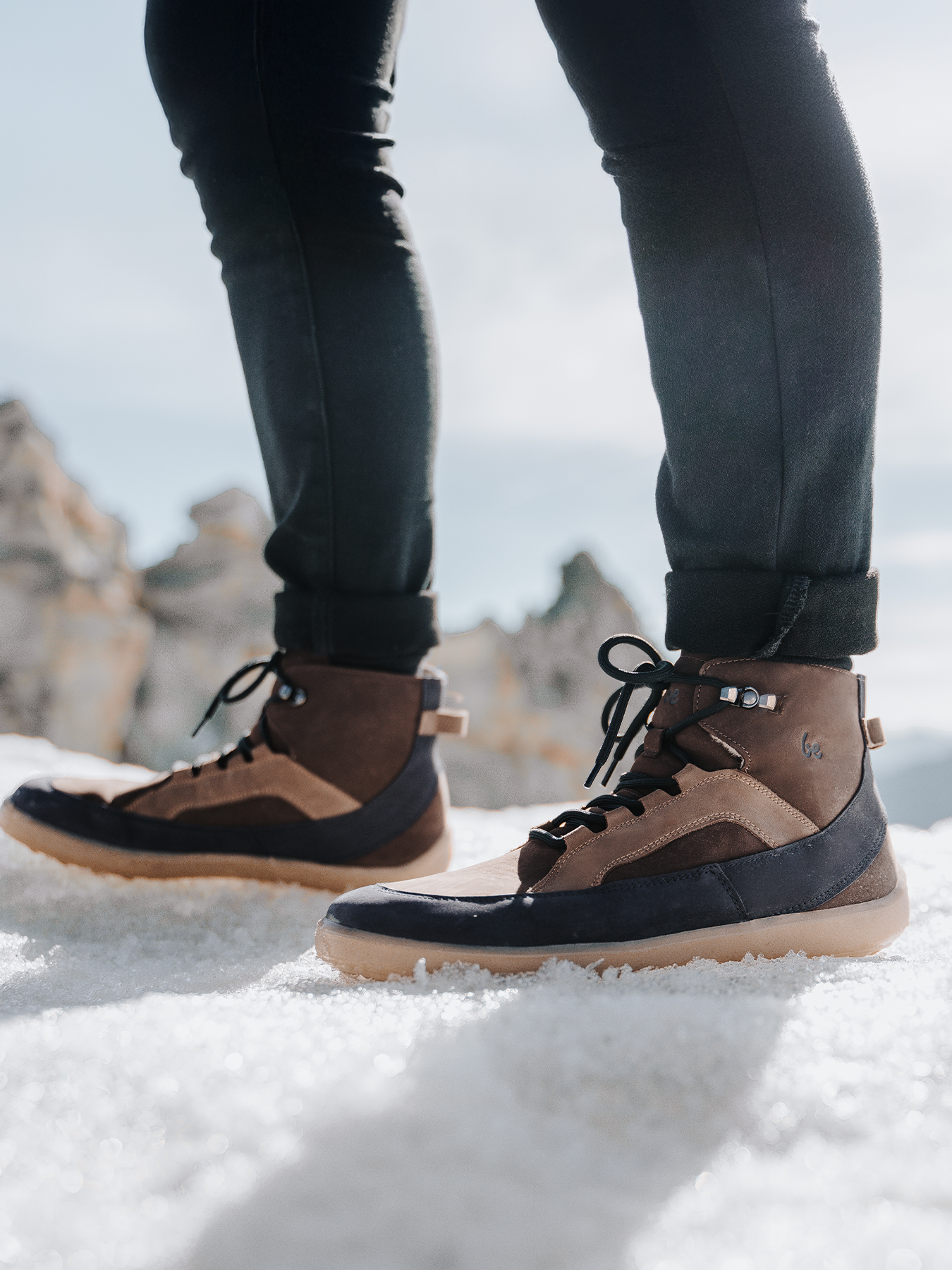 Bottes pieds nus Be Lenka York - Marron et bleu marine