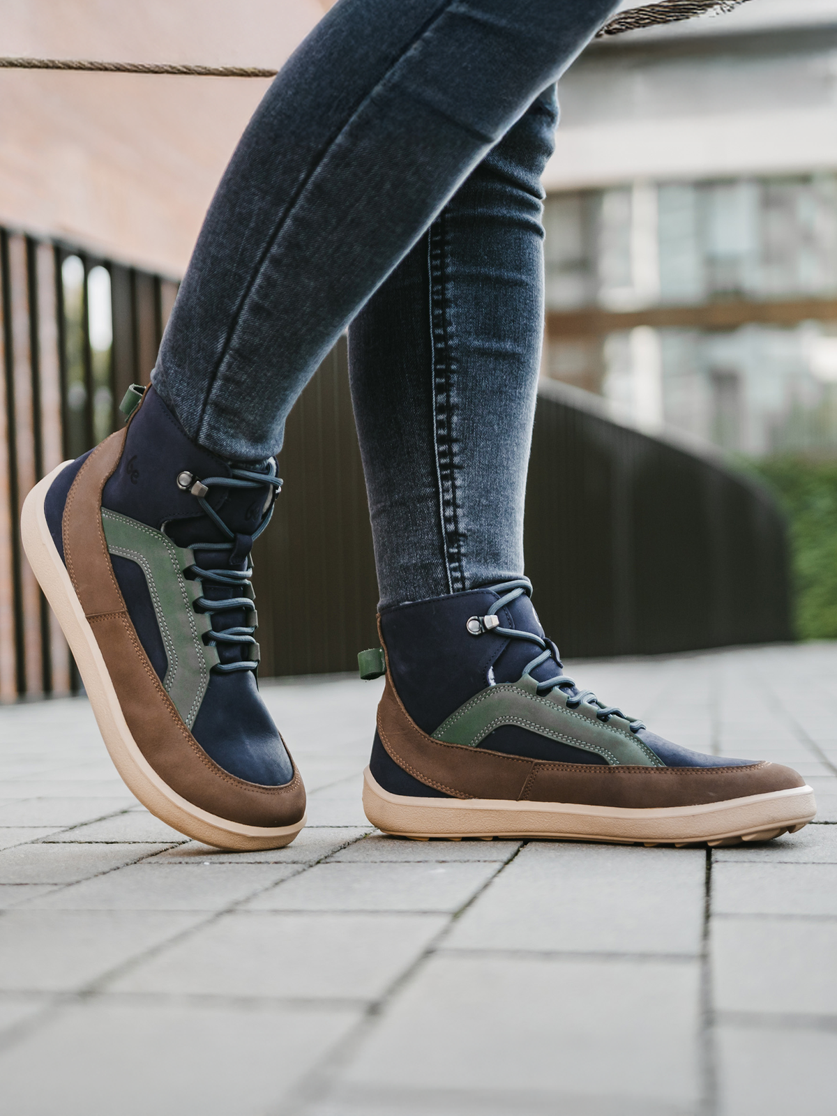 Barefoot Boots Be Lenka York - Navy, Brown & Beige (Sale)