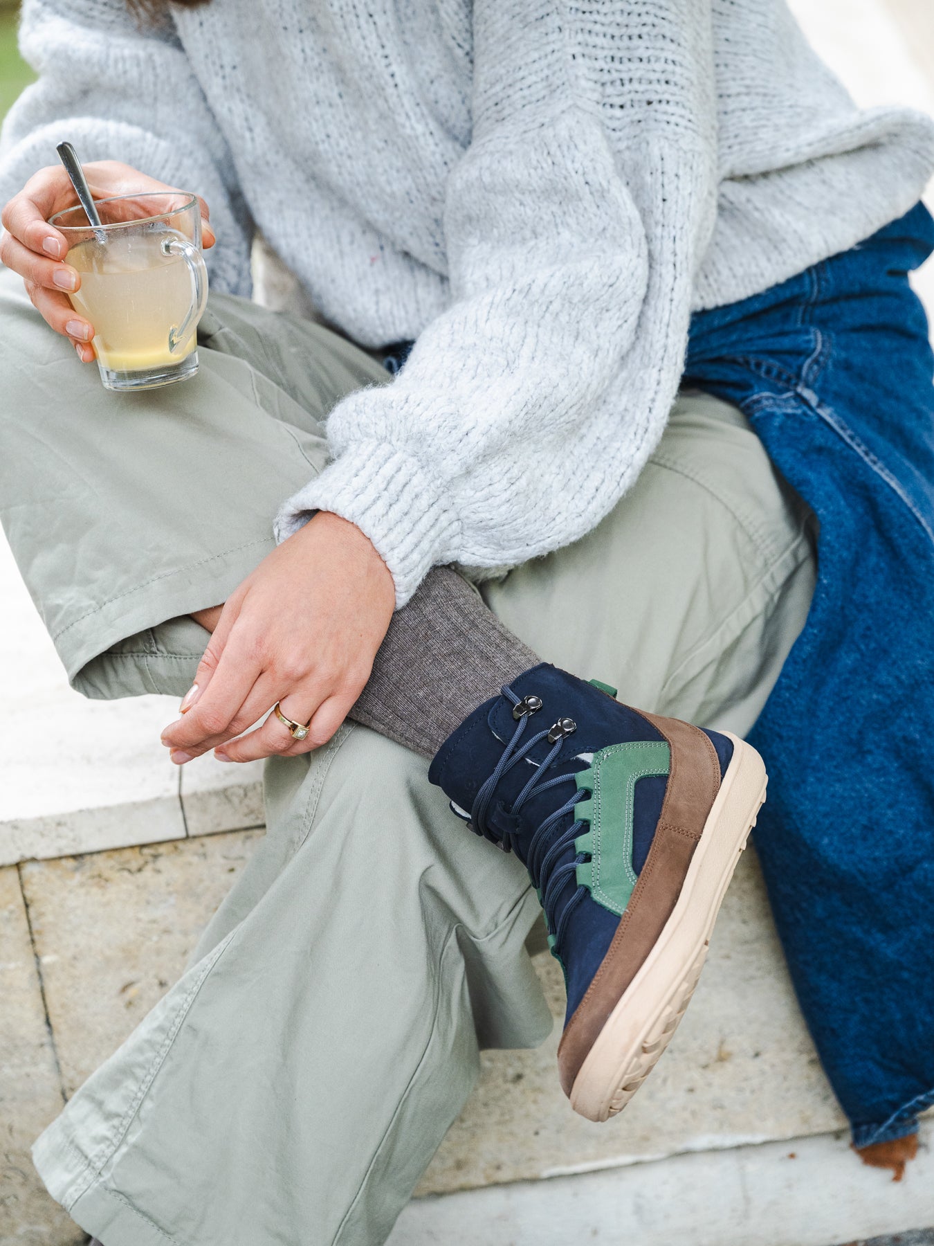 Barefoot Boots Be Lenka York - Navy, Brown & Beige