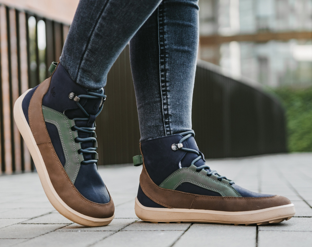 Barefoot Boots Be Lenka York - Navy, Brown & Beige (Sale)