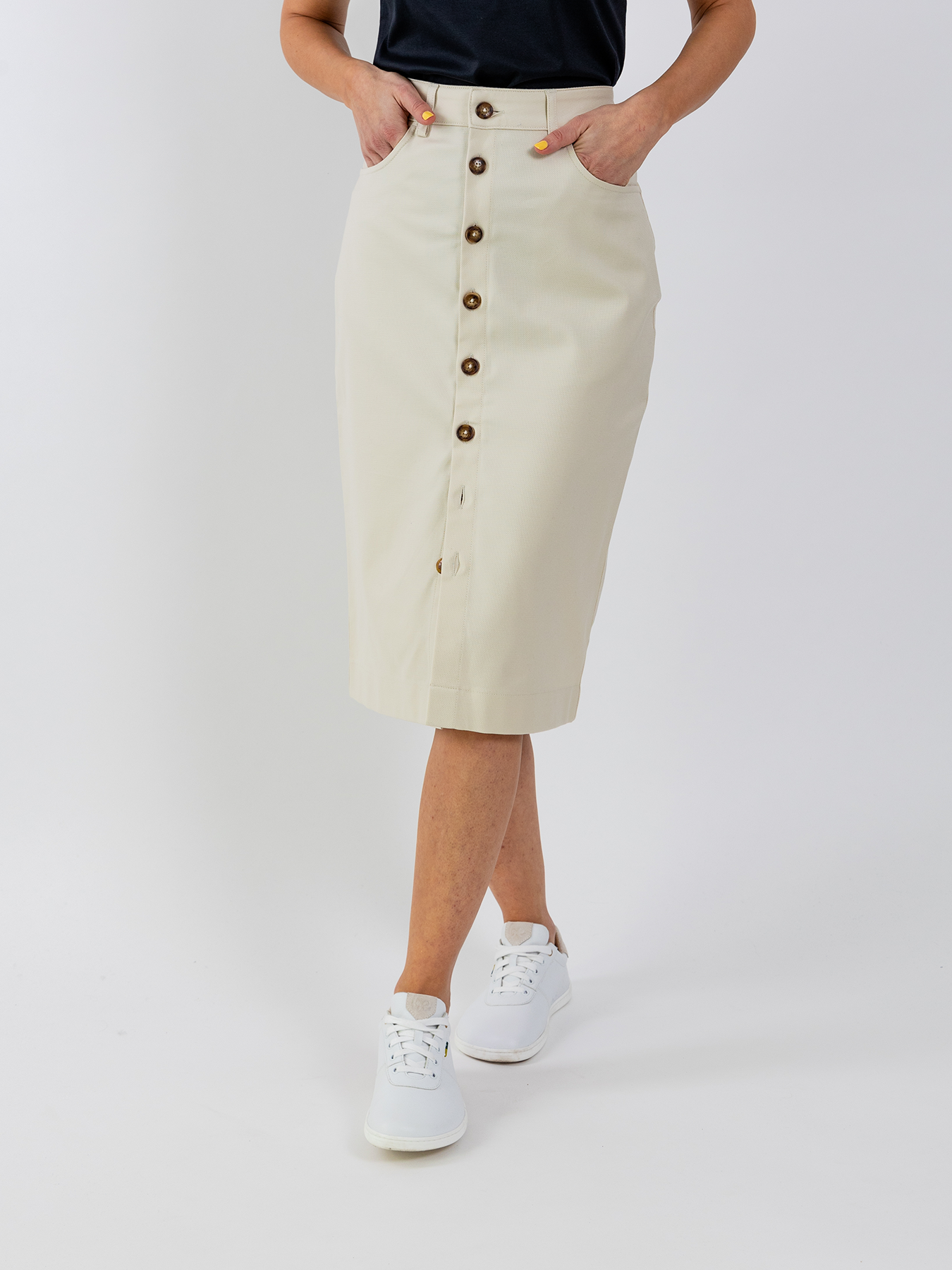 Jupe midi pour femme Be Lenka Essentials - Crème