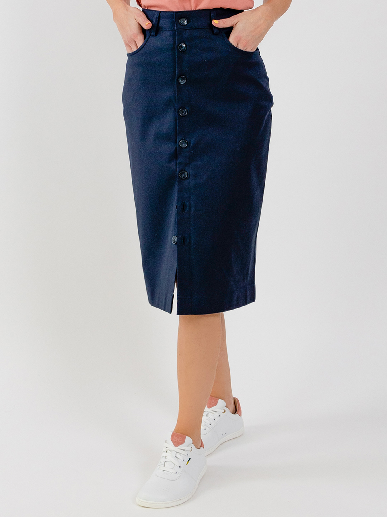 Jupe midi femme Be Lenka Essentials - Bleu marine
