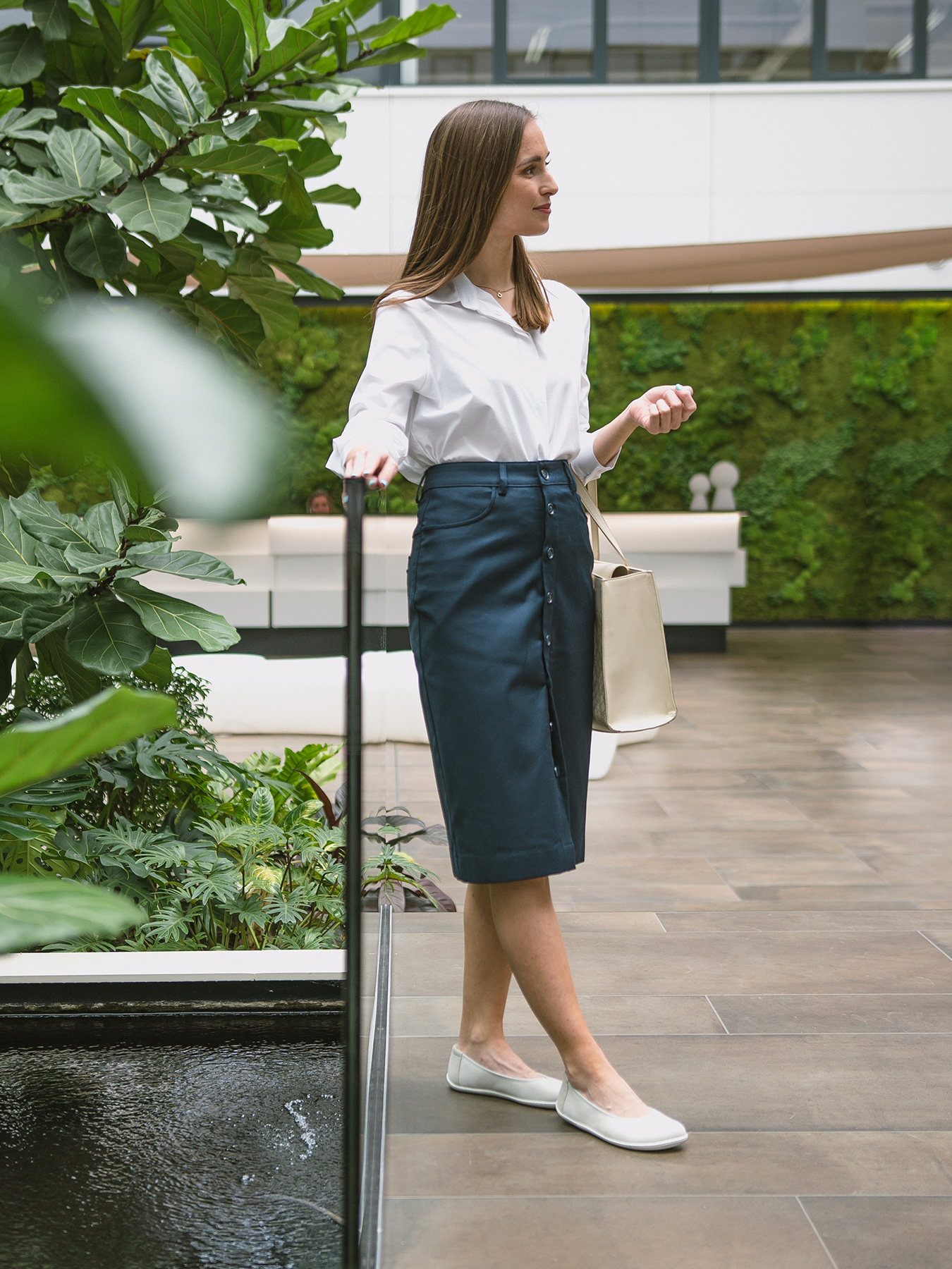 Jupe midi femme Be Lenka Essentials - Bleu marine