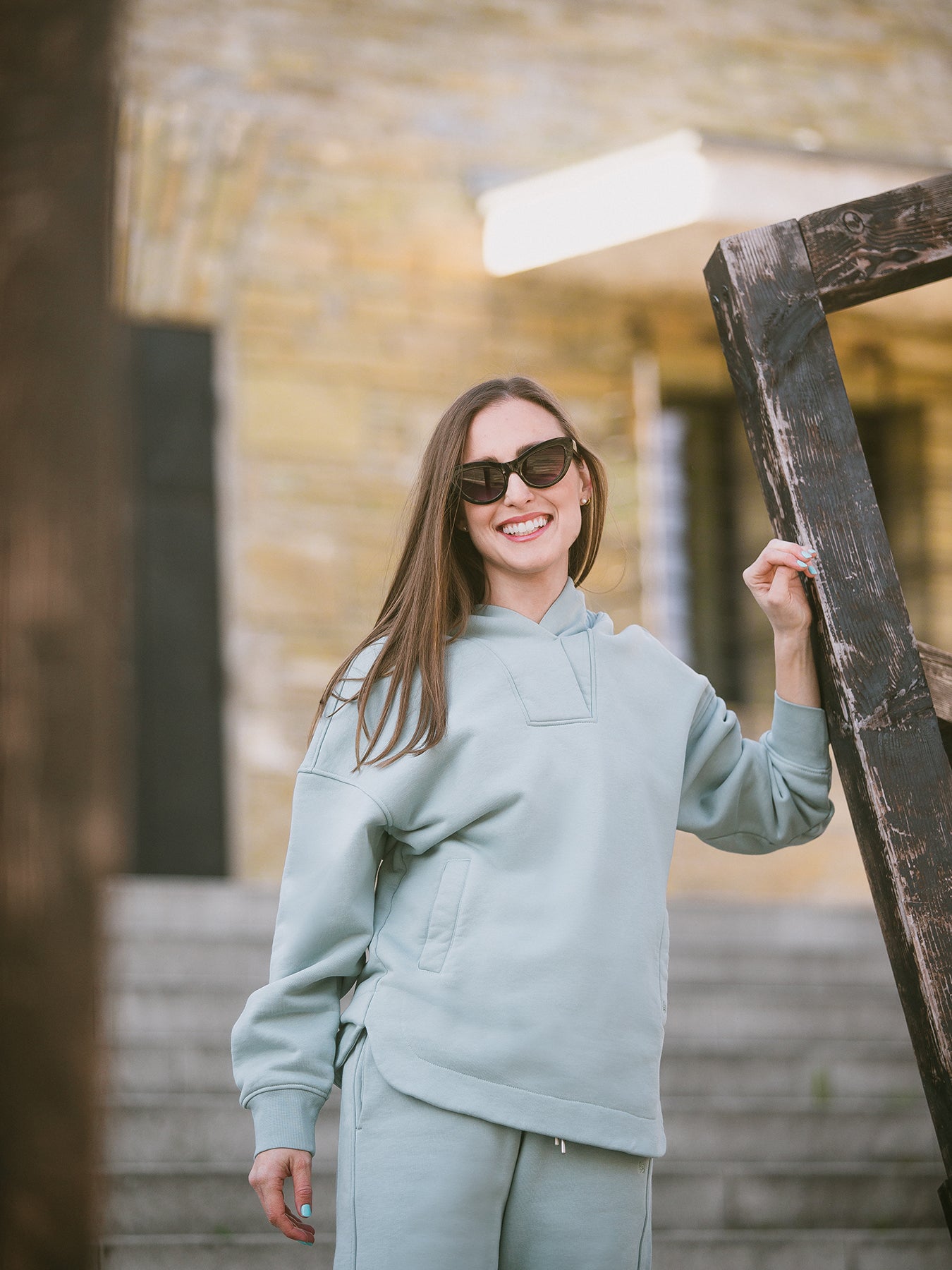 Sweat à capuche femme Be Lenka Essentials - Vert pistache