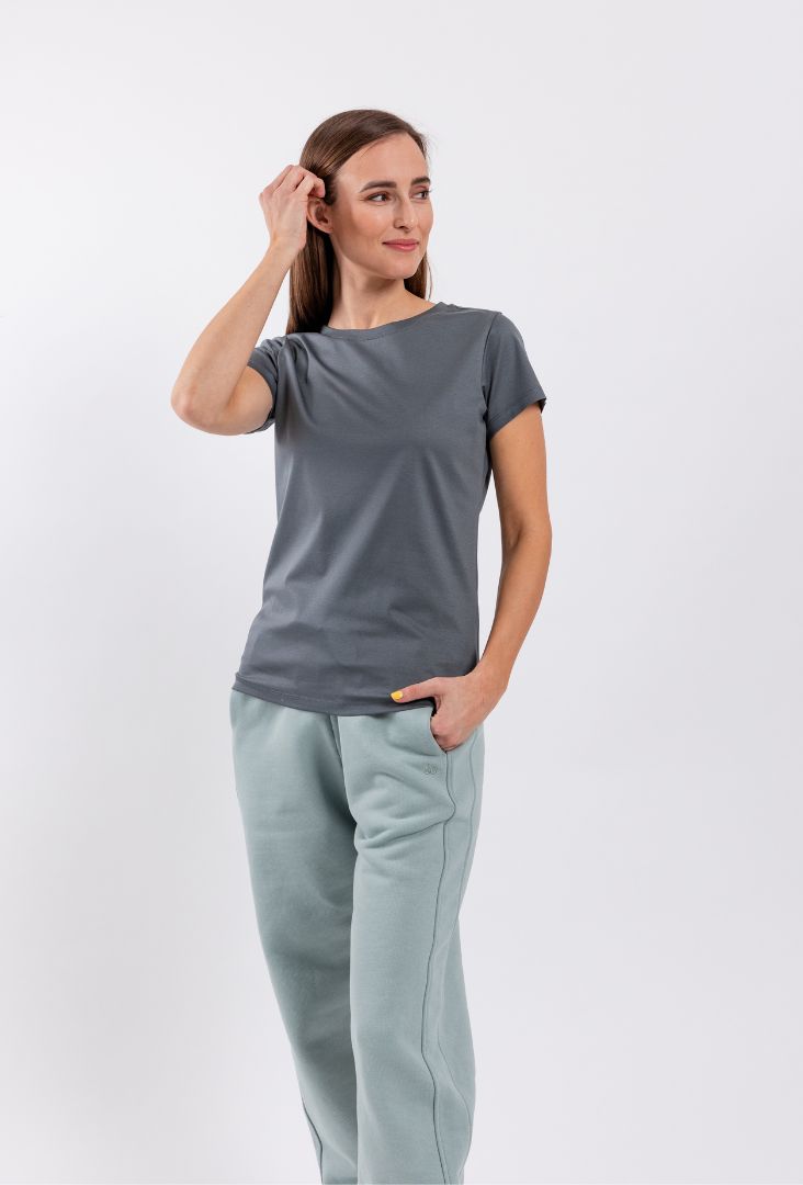 T-shirt col rond femme Be Lenka Essentials - Gris
