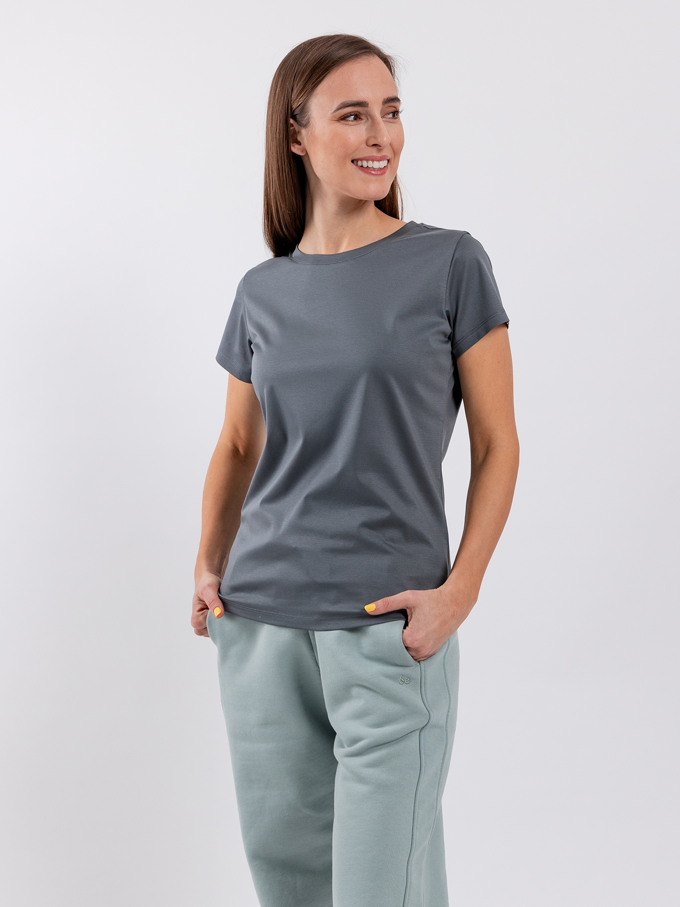 T-shirt col rond femme Be Lenka Essentials - Gris