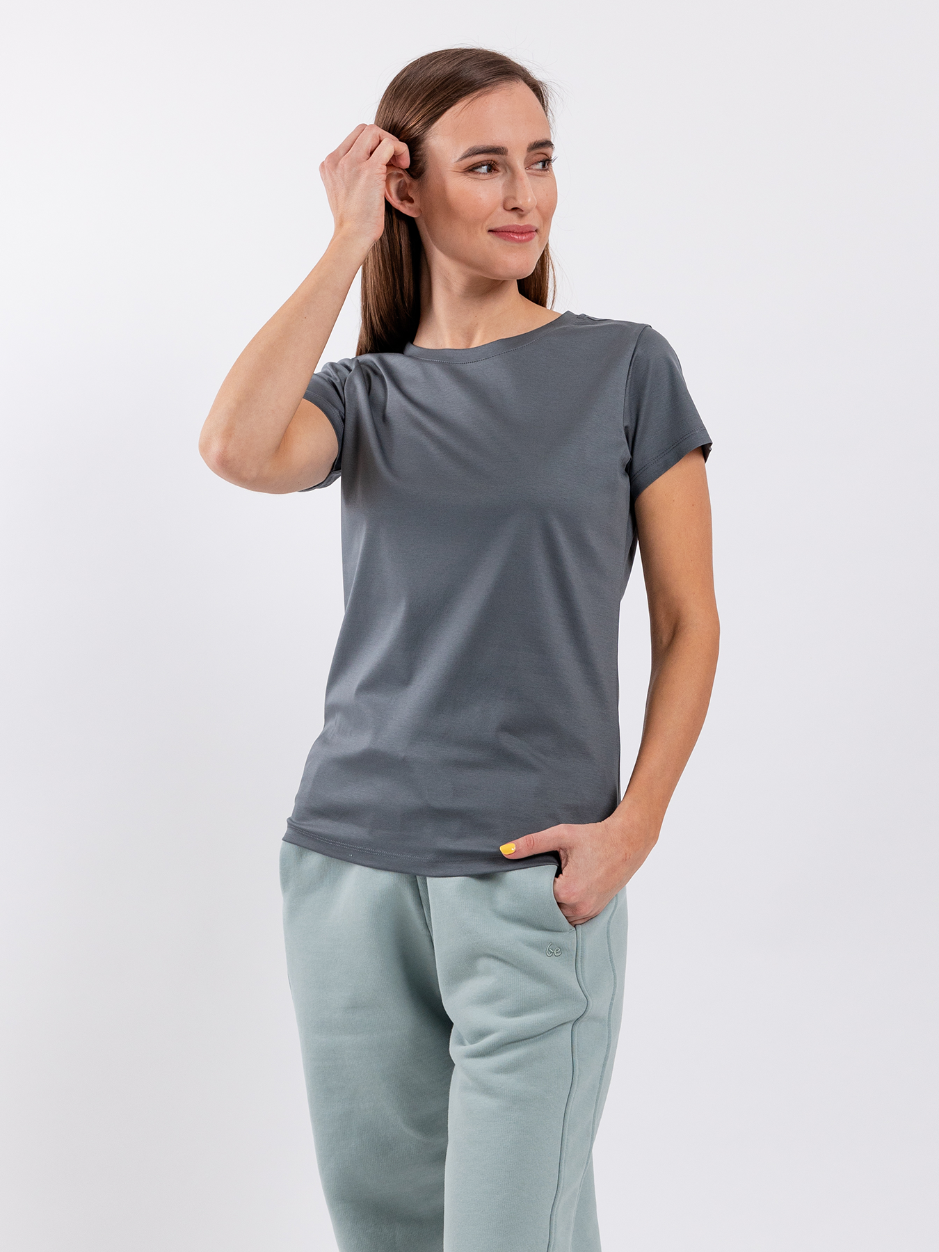 T-shirt col rond femme Be Lenka Essentials - Gris