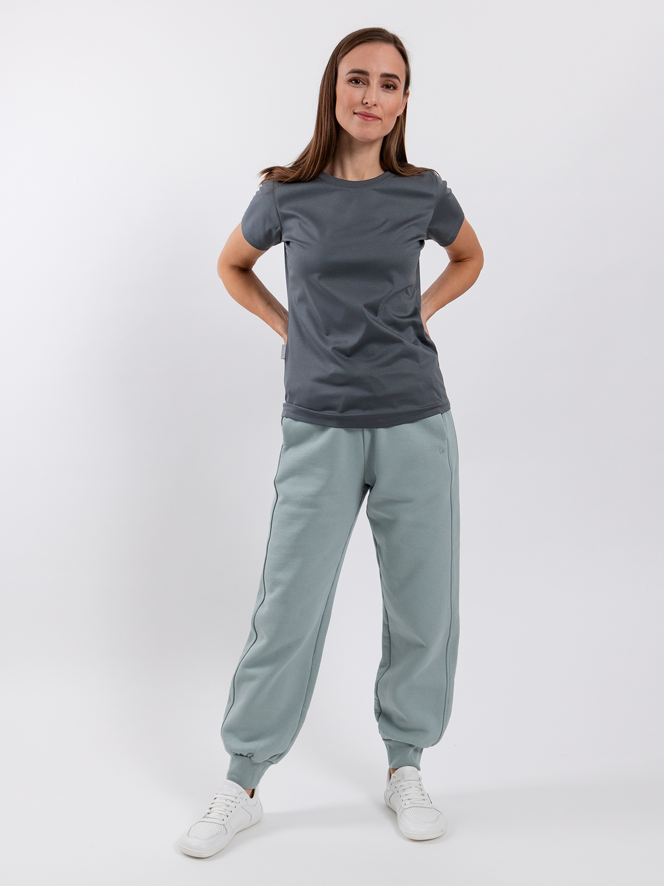 T-shirt col rond femme Be Lenka Essentials - Gris