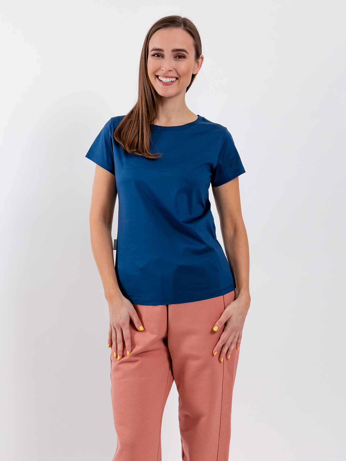 T-shirt col rond femme Be Lenka Essentials - Bleu marine