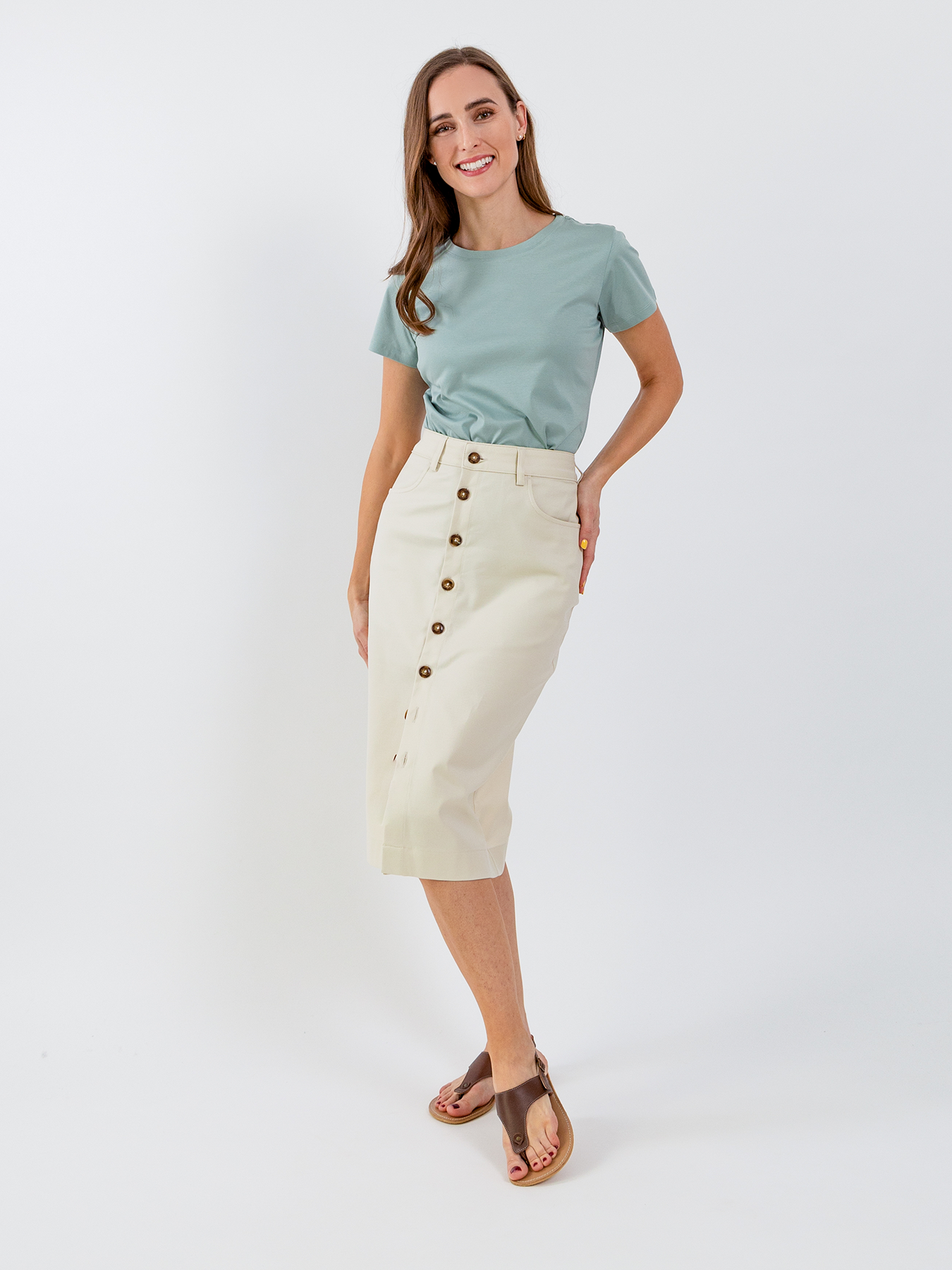 T-shirt col rond femme Be Lenka Essentials - Vert pistache