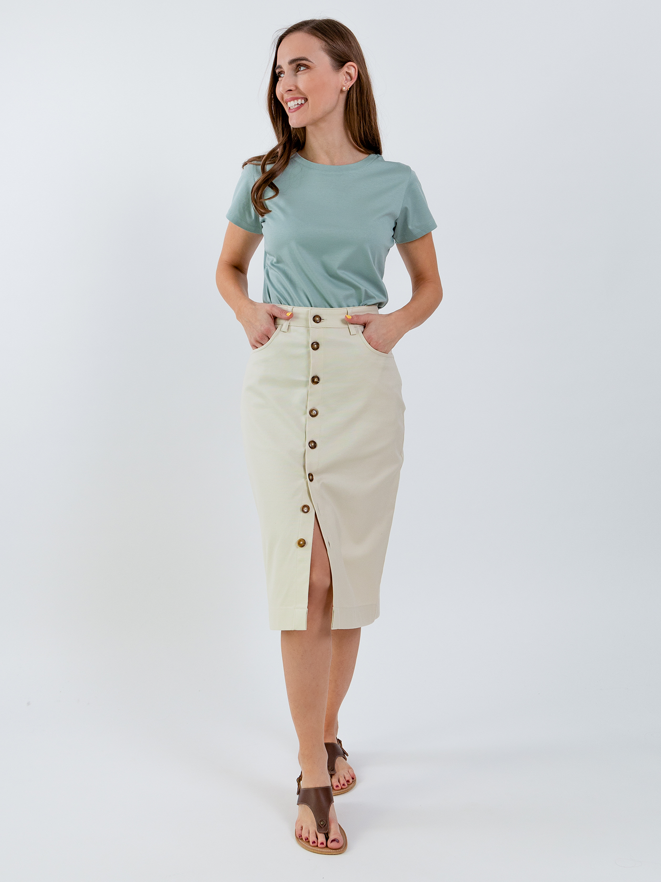 T-shirt col rond femme Be Lenka Essentials - Vert pistache