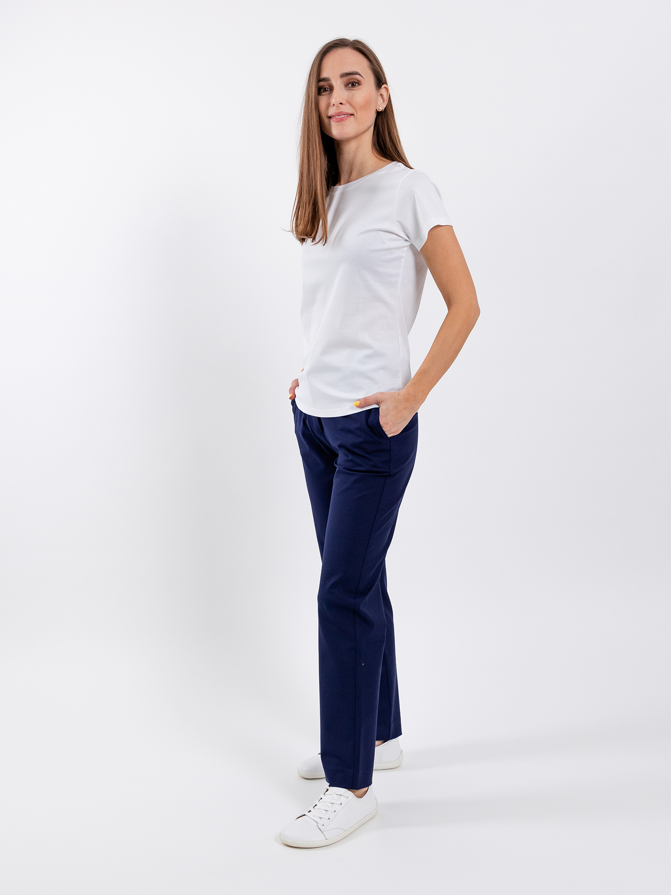 T-shirt col rond femme Be Lenka Essentials - Blanc
