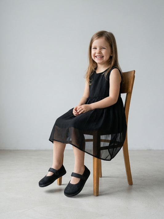 Kids Barefoot Ballerinas Be Lenka Tinkee Kids - All Black Sparkle