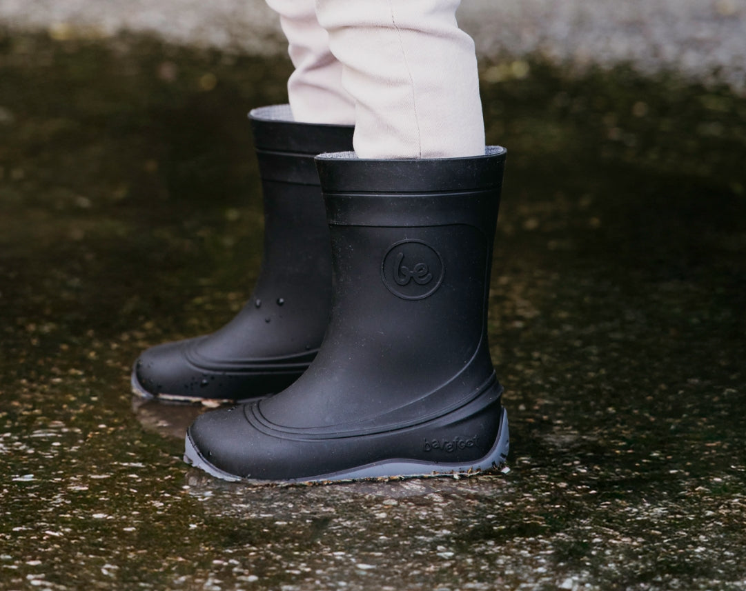 Kids Barefoot Rain Boots Be Lenka Pudds - Black