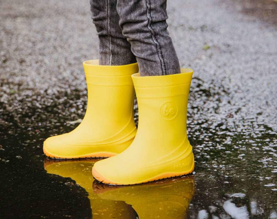 Kids Barefoot Rain Bootss Be Lenka Pudds - Yellow