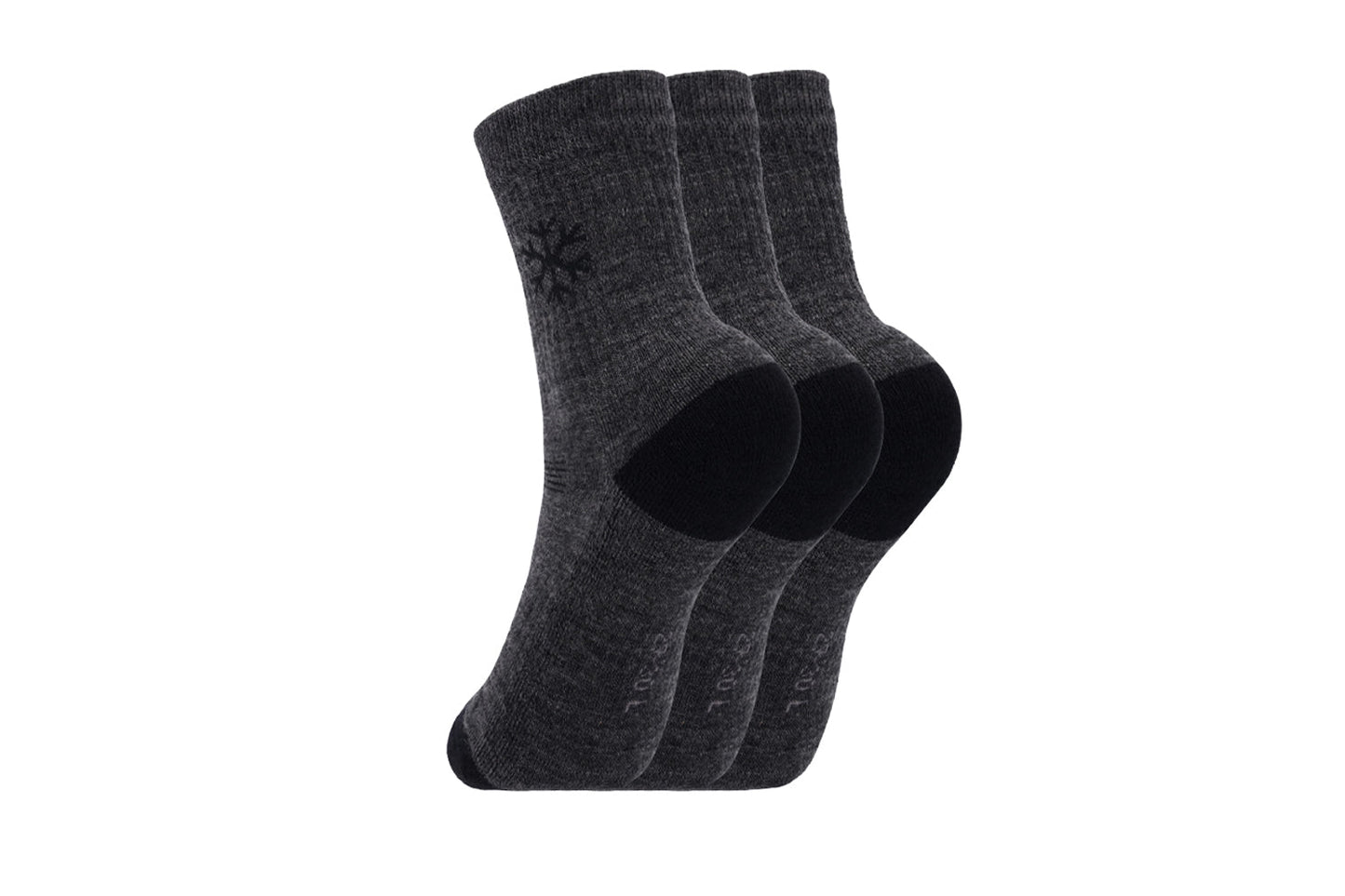 Kids barefoot Socks Be Lenka Kids - Crew - Merino Wool - Grey - 3 pack
