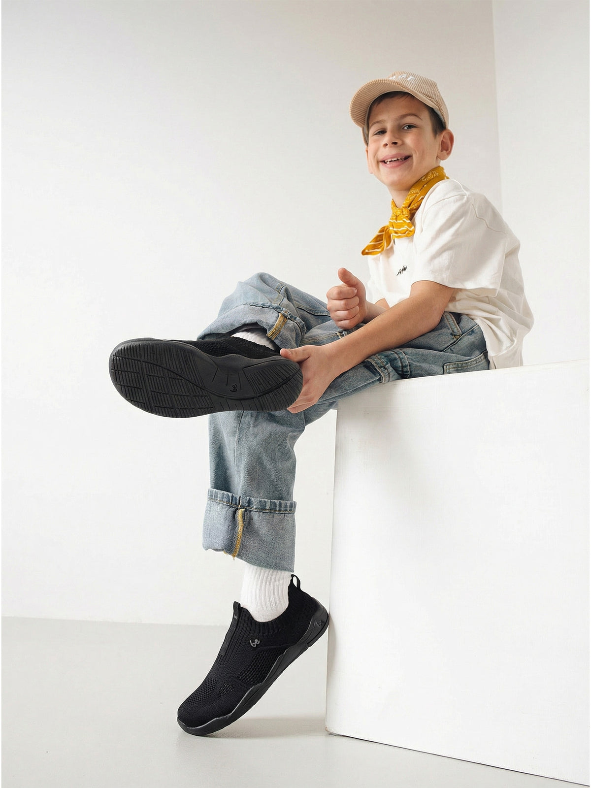 Kids Barefoot Slip-on Shoes Be Lenka Luppo Junior - All Black