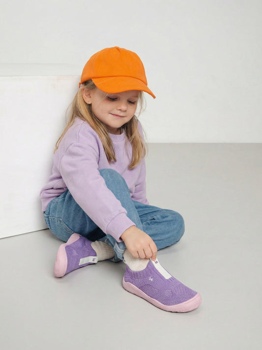 Kids Barefoot Slip-on Shoes Be Lenka Luppo Preschool - Lilac & Pink