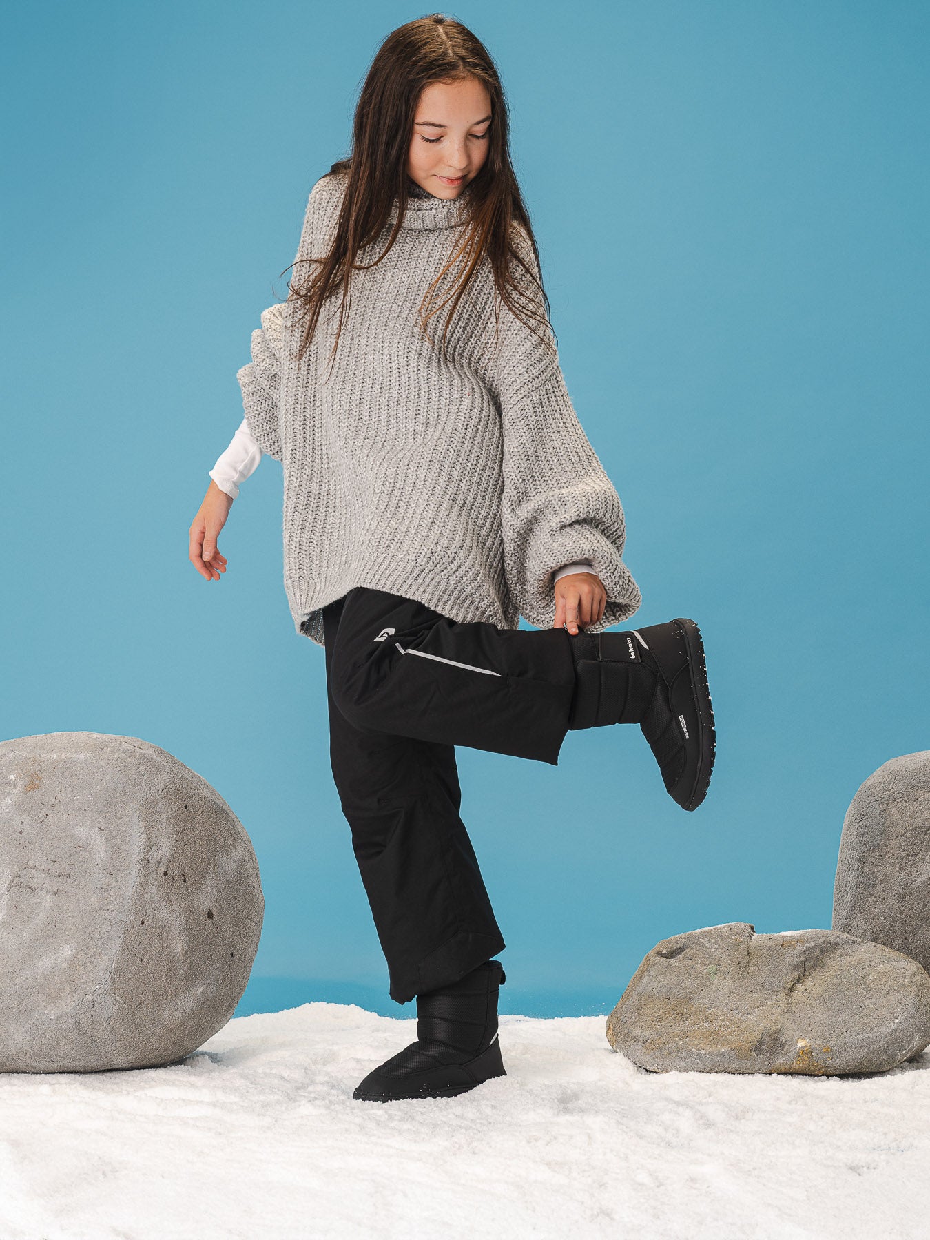 Kid's barefoot snow boots Be Lenka Ailo Junior - All Black