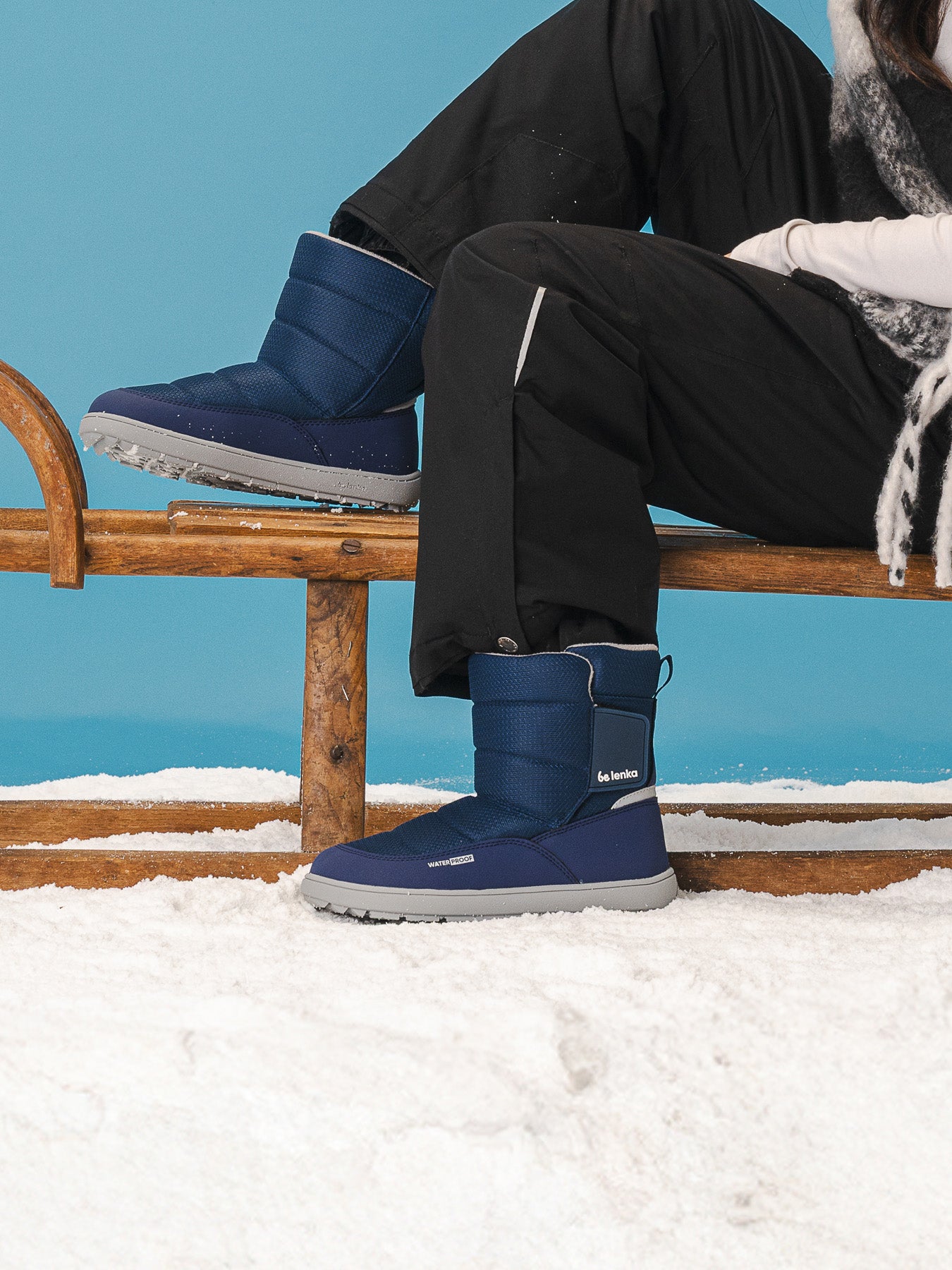 Kid's barefoot snow boots Be Lenka Ailo Junior - Dark Blue