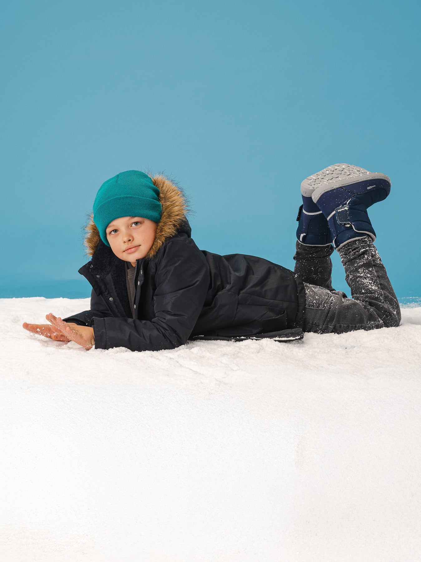 Kid's barefoot snow boots Be Lenka Ailo Junior - Dark Blue