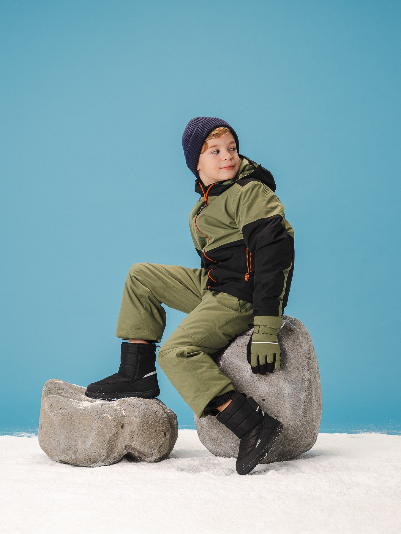 Kids barefoot snow boots Be Lenka Ailo Kids - All Black
