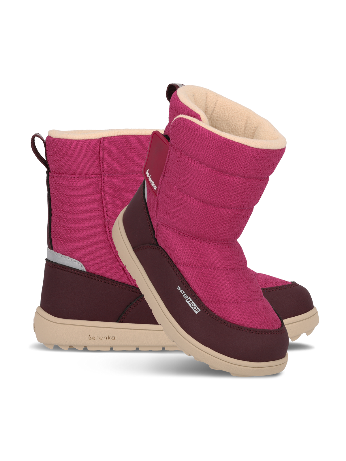 Kids barefoot snow boots Be Lenka Ailo Kids - Berry