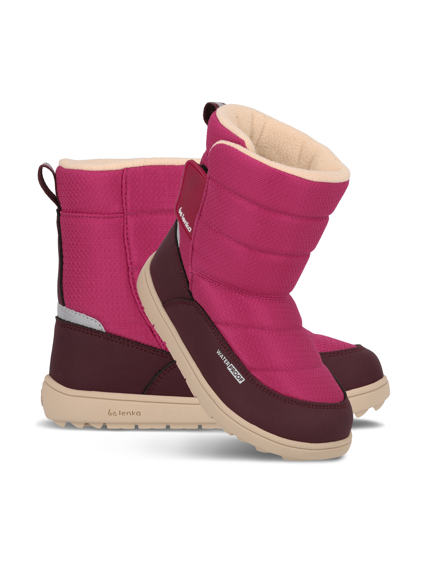 Kid's barefoot snow boots Be Lenka Ailo Junior - Berry