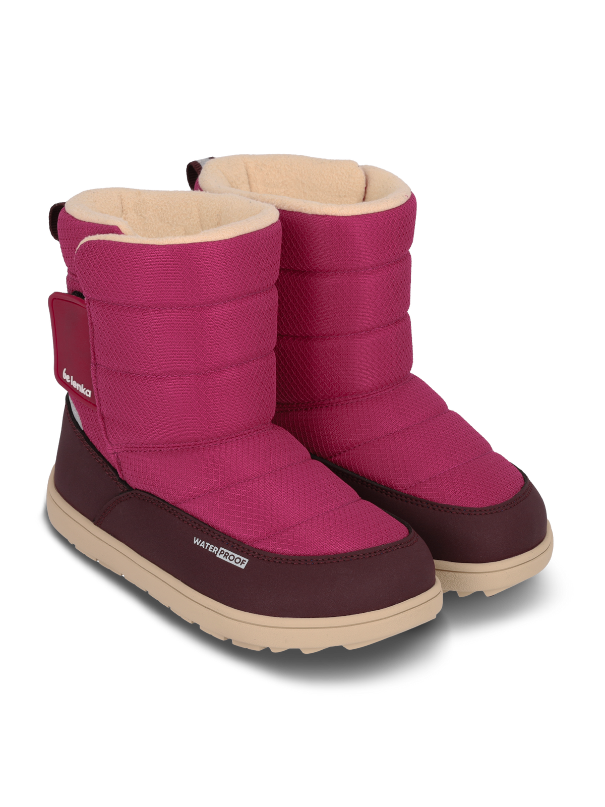 Kids barefoot snow boots Be Lenka Ailo Junior - Berry
