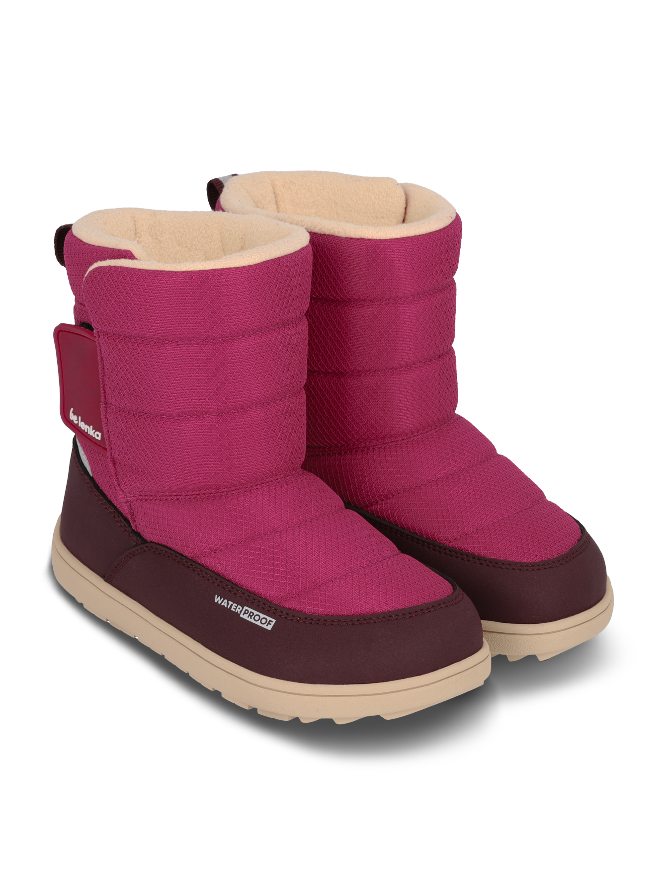 Bottes de neige pieds nus pour enfants Be Lenka Ailo Kids - Berry