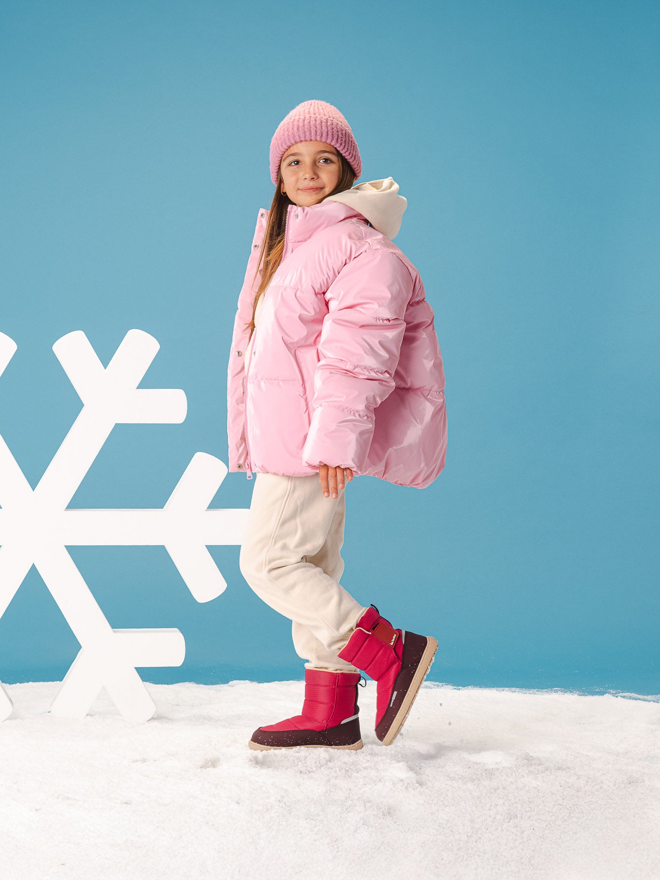 Kid's barefoot snow boots Be Lenka Ailo Kids - Berry