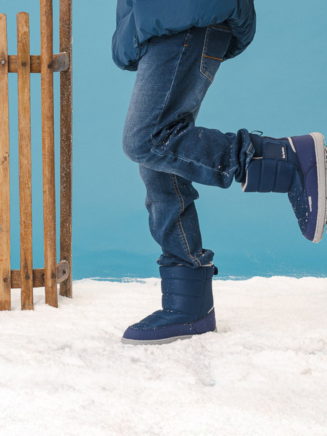 Kids barefoot snow boots Be Lenka Ailo Kids - Dark Blue