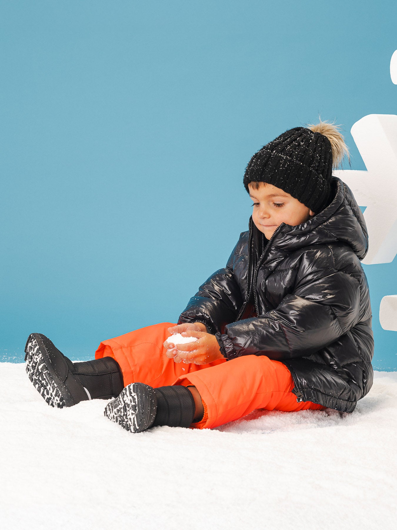 Kid's barefoot snow boots Be Lenka Ailo Preschool - All Black