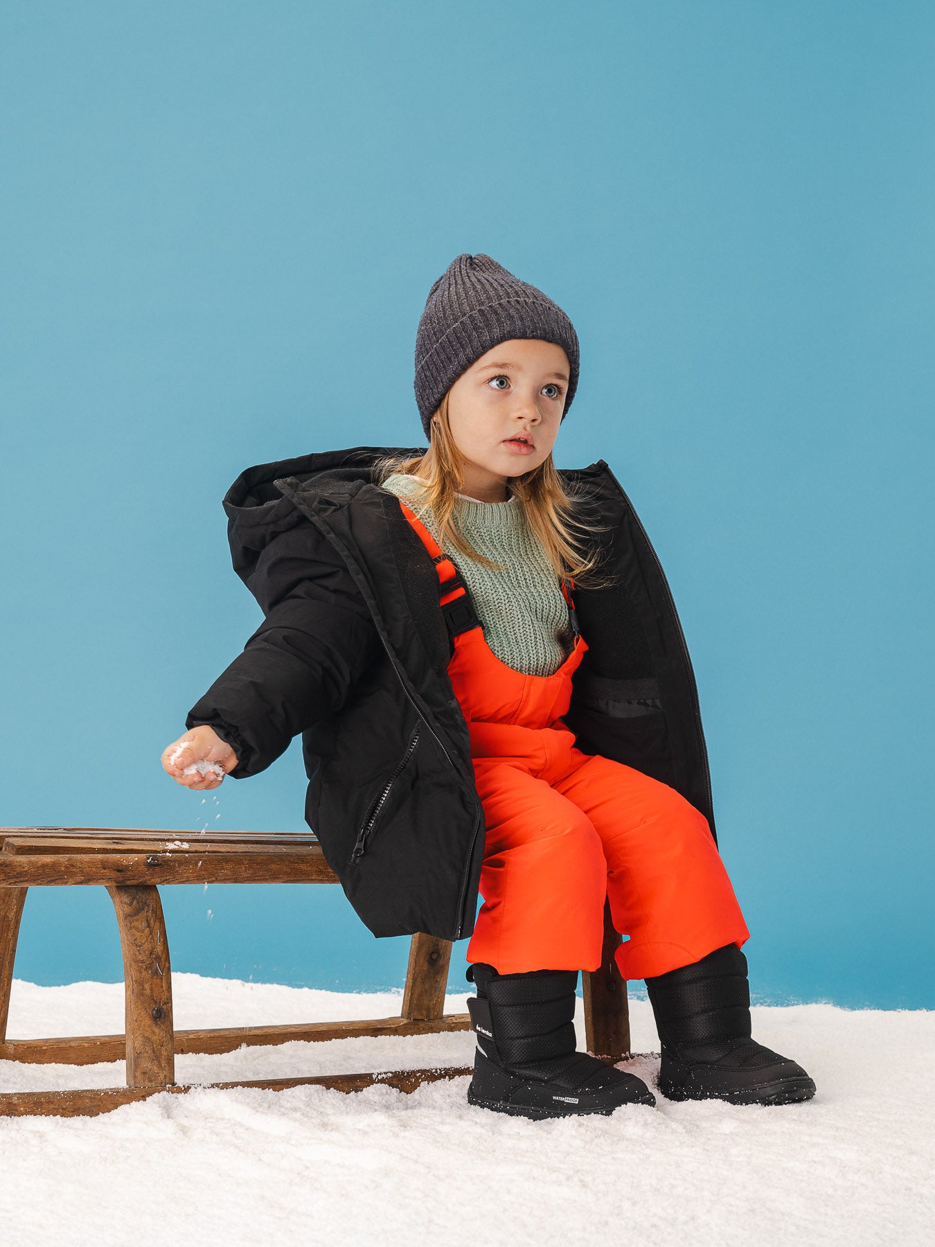 Kids barefoot snow boots Be Lenka Ailo Preschool - All Black