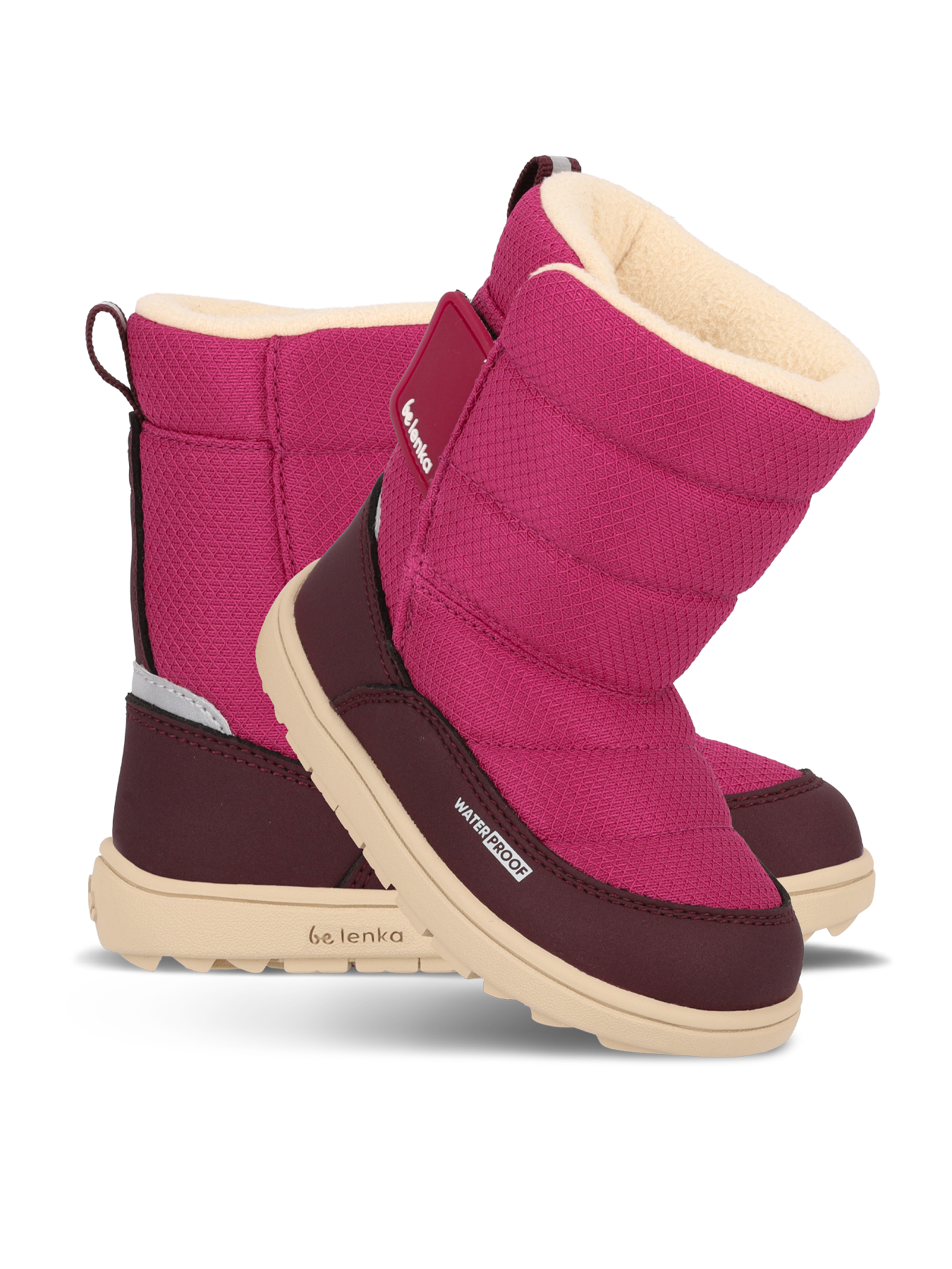 Kid's barefoot snow boots Be Lenka Ailo Preschool - Berry