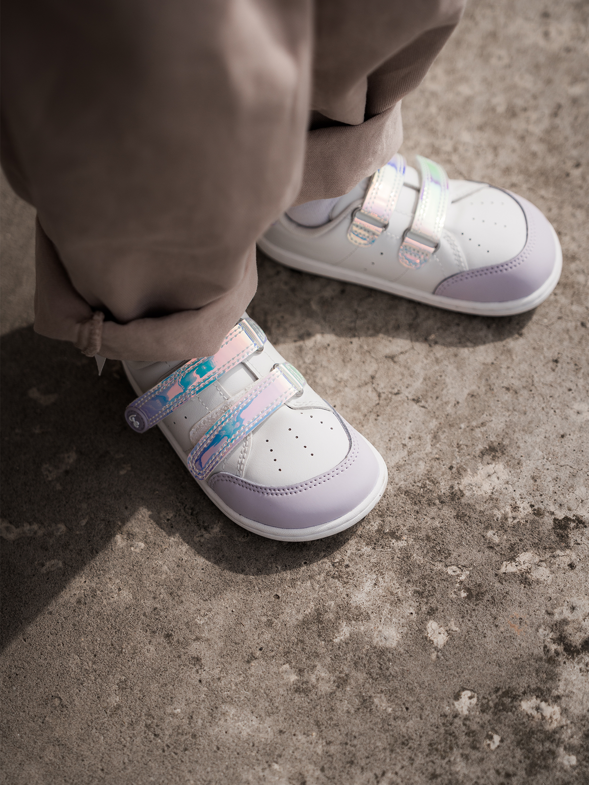 Kids barefoot sneakers Be Lenka Energise Kids - White & Iridescent