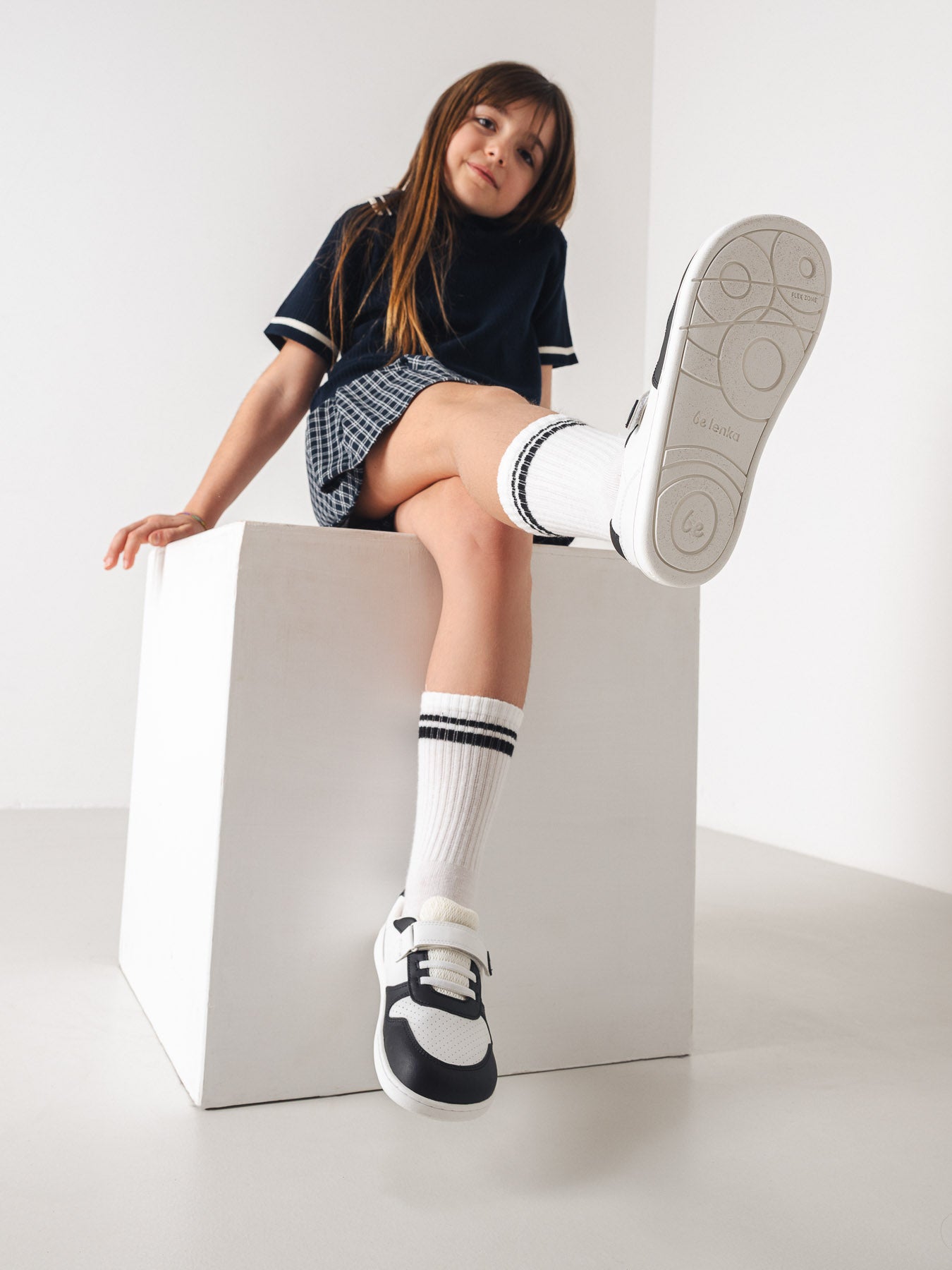 Kids barefoot sneakers Be Lenka Scoot Kids - White & Black