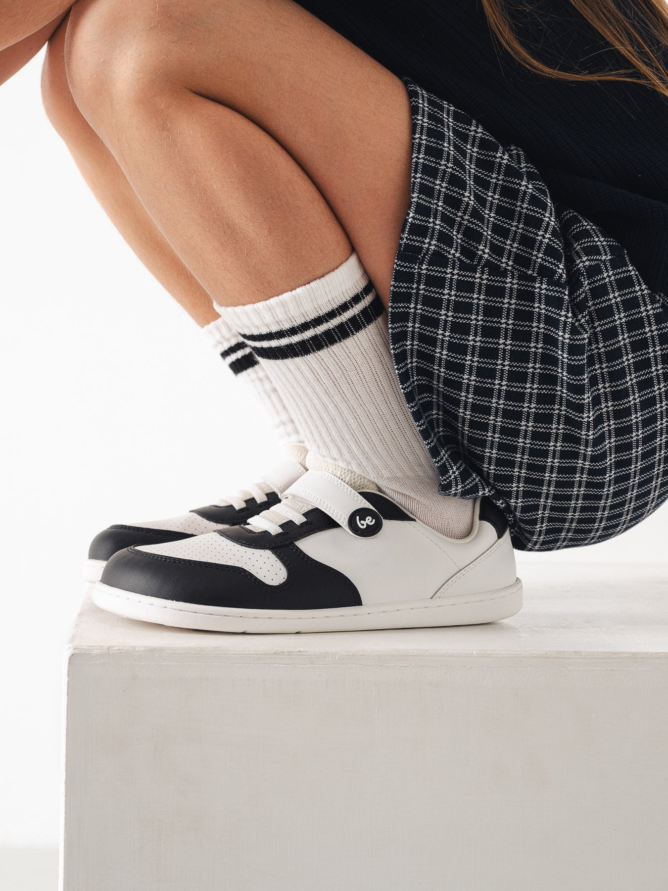 Kids barefoot sneakers Be Lenka Scoot Kids - White & Black