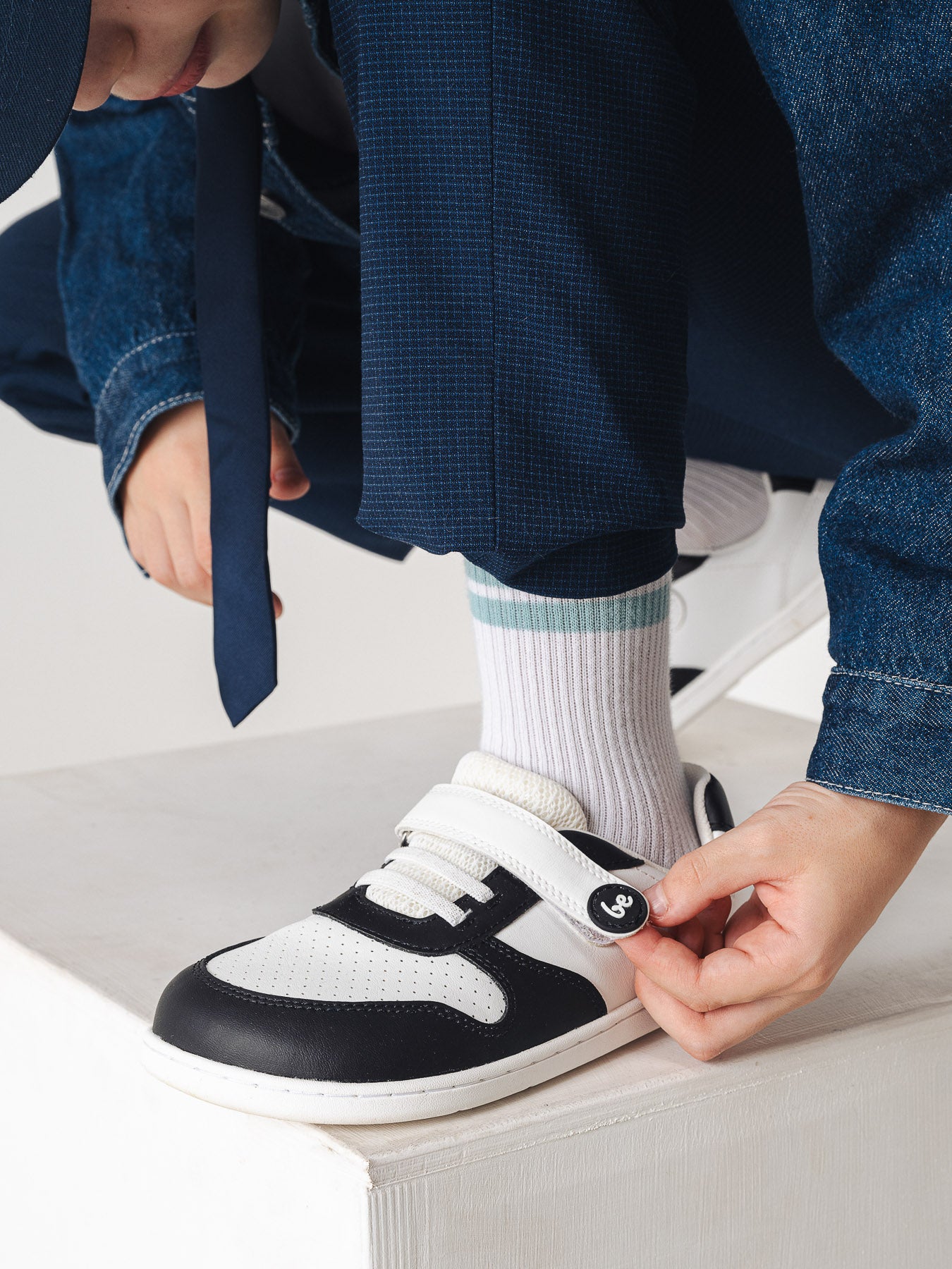 Kids barefoot sneakers Be Lenka Scoot Kids - White & Black