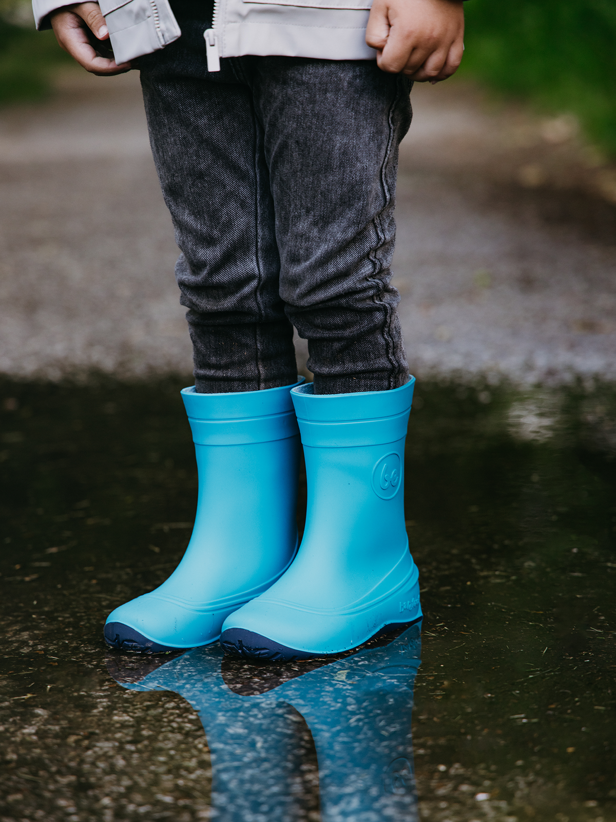 Kids Barefoot Rain Boots Be Lenka Pudds - Aqua Blue