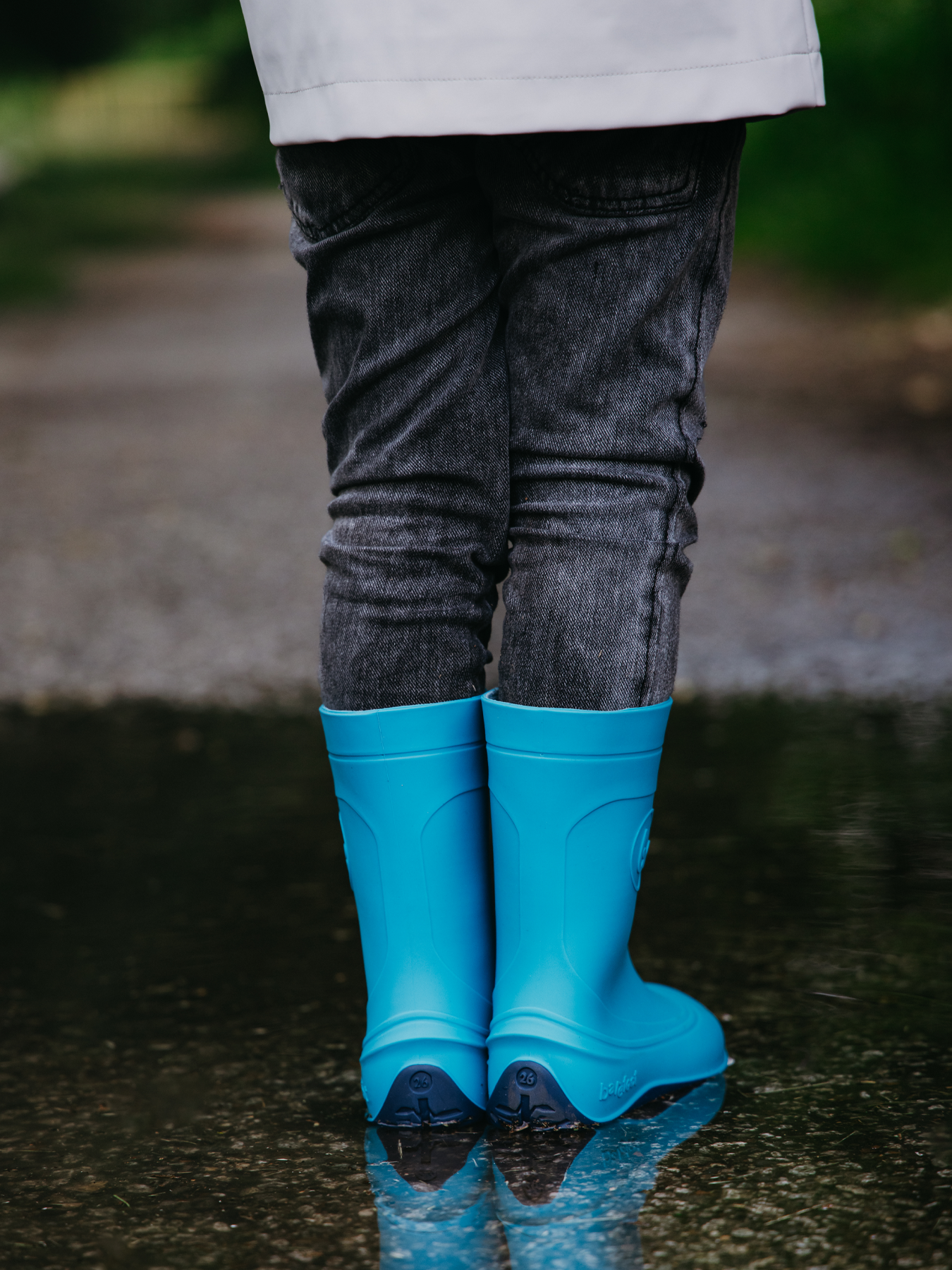 Kids Barefoot Rain Boots Be Lenka Pudds - Aqua Blue