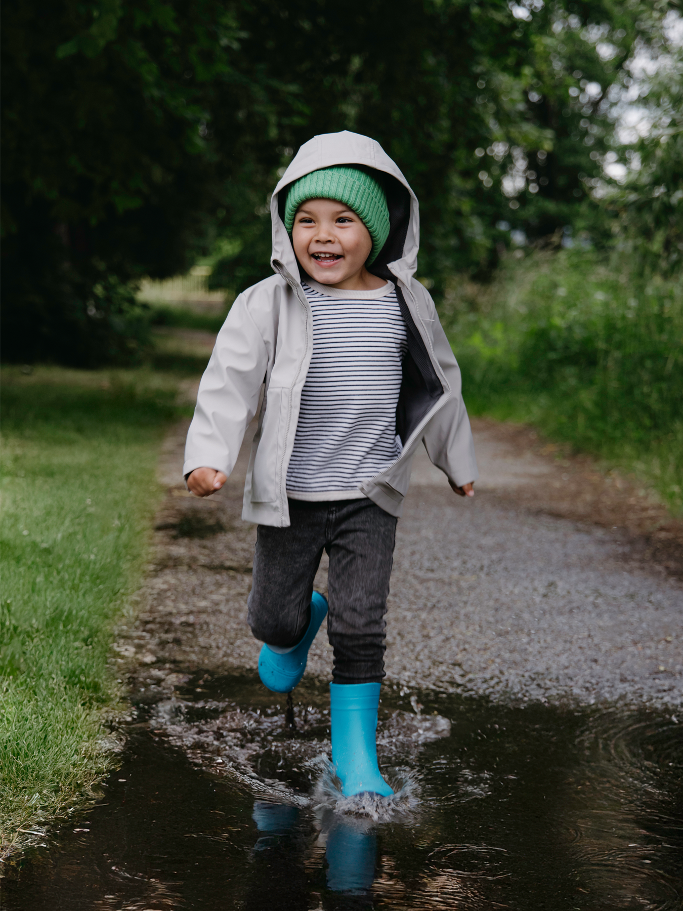 Bottes de pluie pieds nus pour enfants Be Lenka Pudds - Bleu aqua