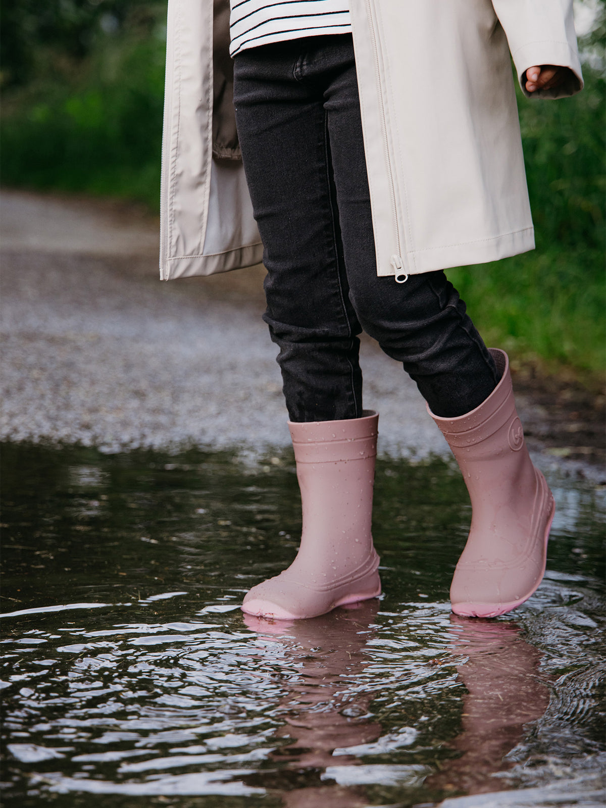 Kids Barefoot Rain Boots Be Lenka Pudds - Misty Pink