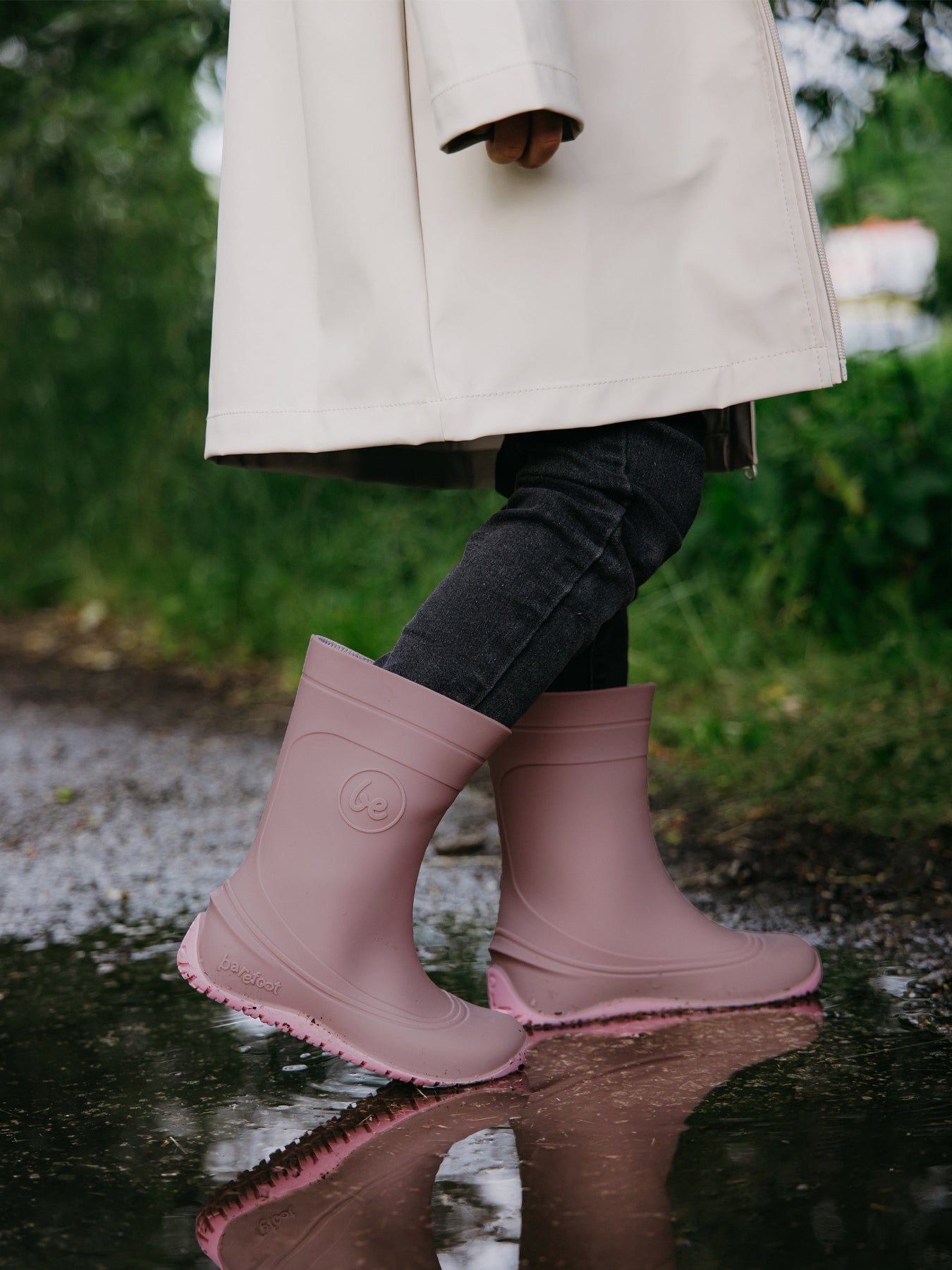Kids Barefoot Rain Boots Be Lenka Pudds - Misty Pink
