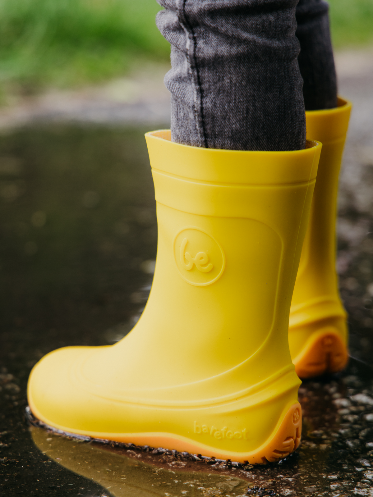 Kids Barefoot Rain Bootss Be Lenka Pudds - Yellow
