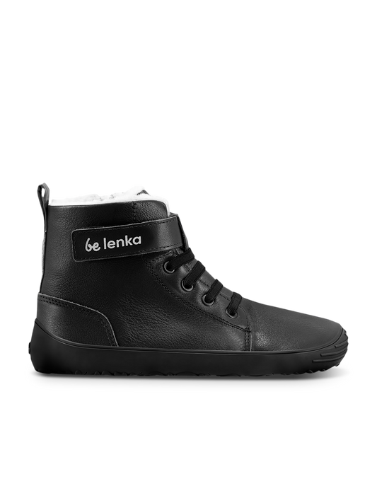 Winter barefoot boots Be Lenka Winter Kids - All Black